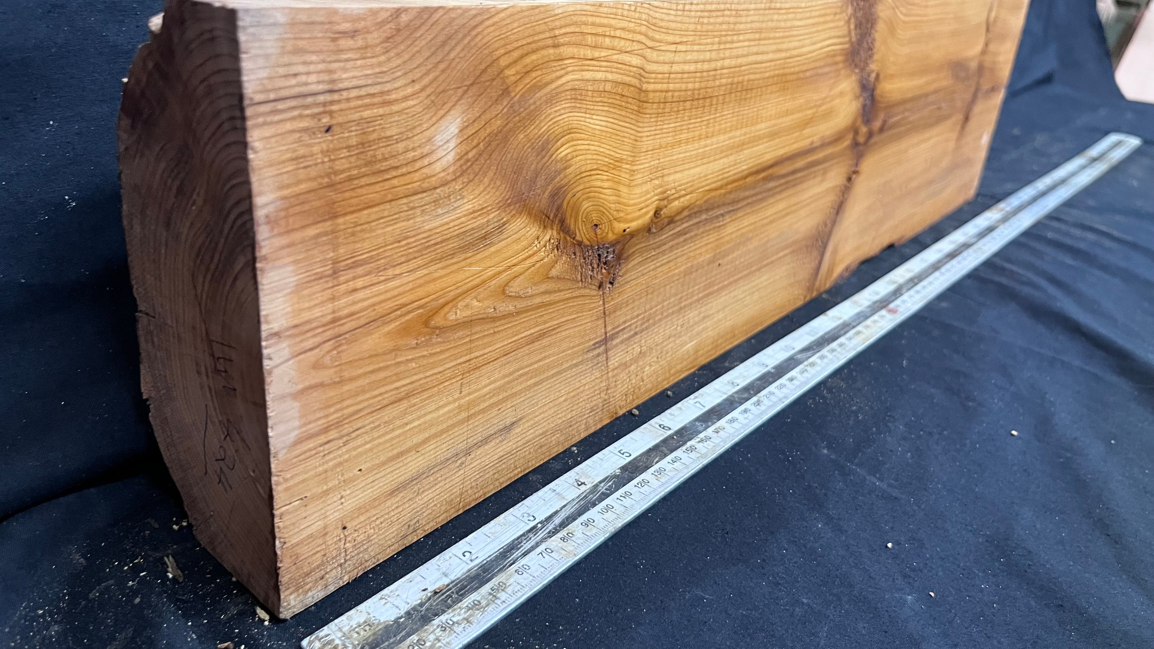Yew, resin project, slab, board, block 611 L x 150 W x 57 D mm    (424mt)