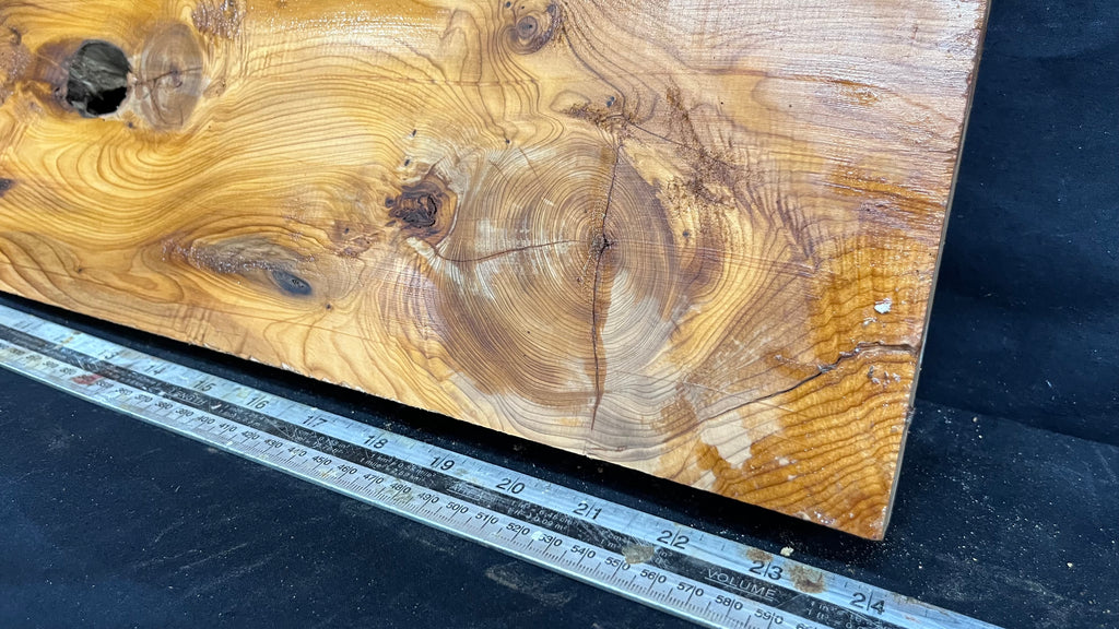 Yew, resin project, slab, board, block 607 L x 207 W x 40 D mm    (425mt)