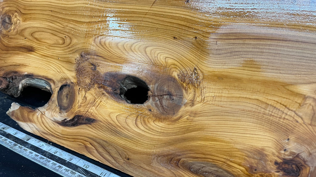 Yew, resin project, slab, board, block 607 L x 207 W x 40 D mm    (425mt)