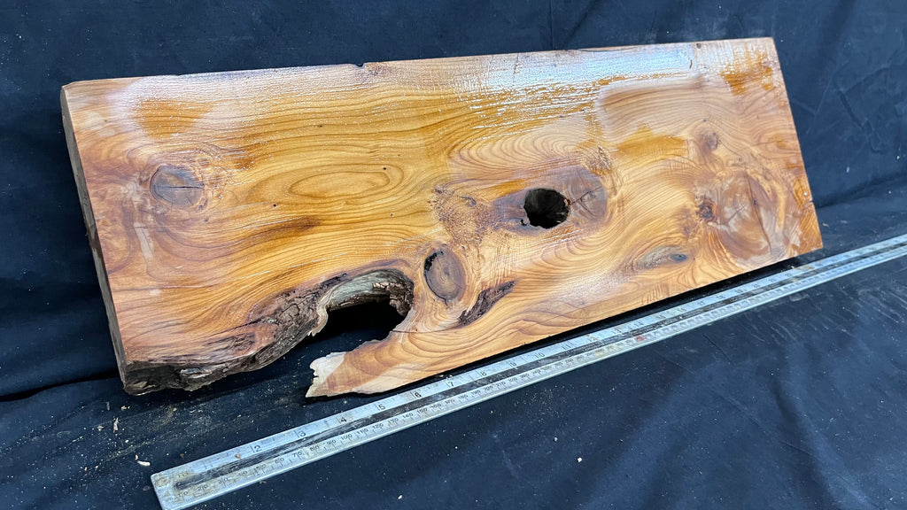 Yew, resin project, slab, board, block 607 L x 207 W x 40 D mm    (425mt)