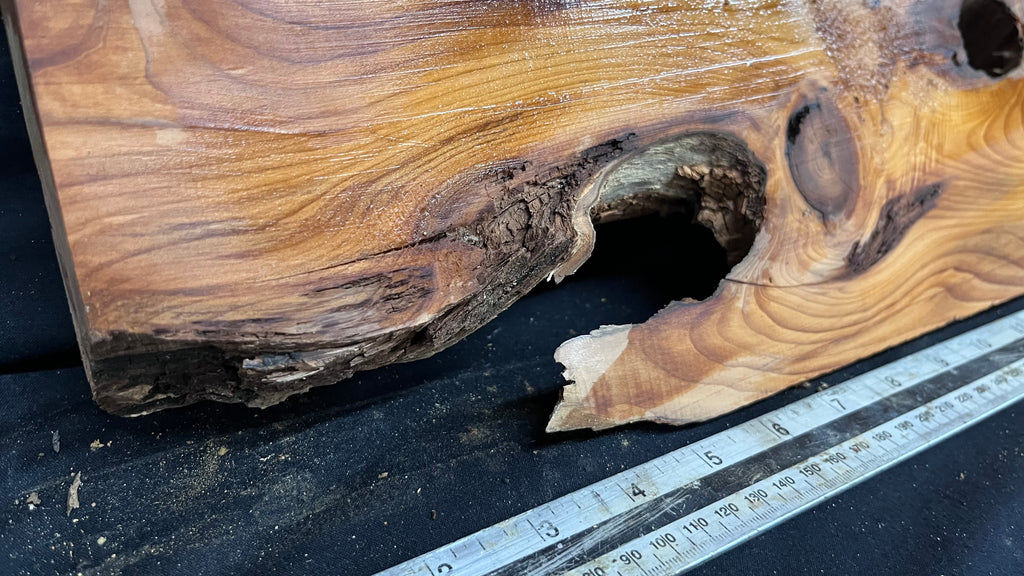 Yew, resin project, slab, board, block 607 L x 207 W x 40 D mm    (425mt)