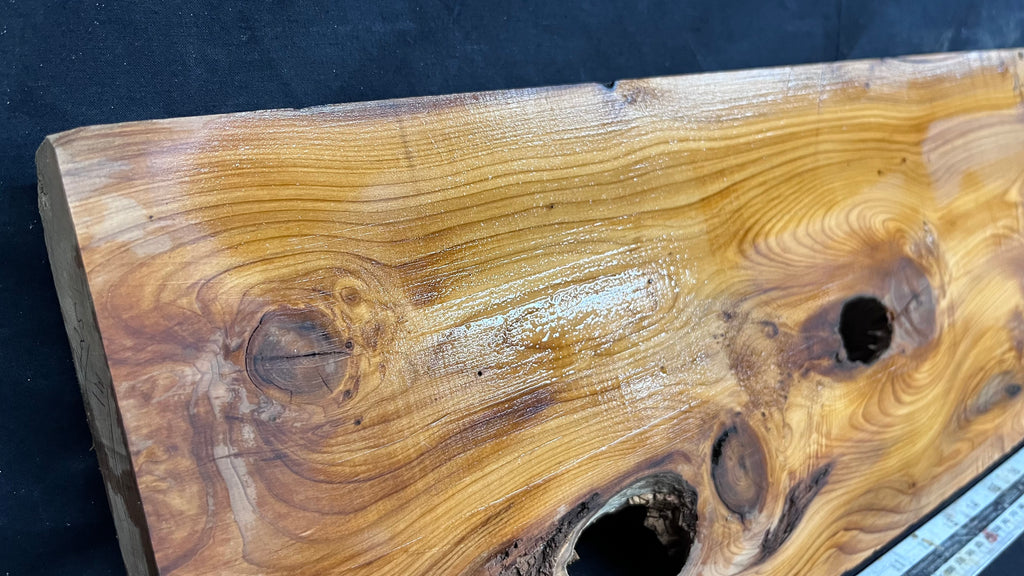 Yew, resin project, slab, board, block 607 L x 207 W x 40 D mm    (425mt)
