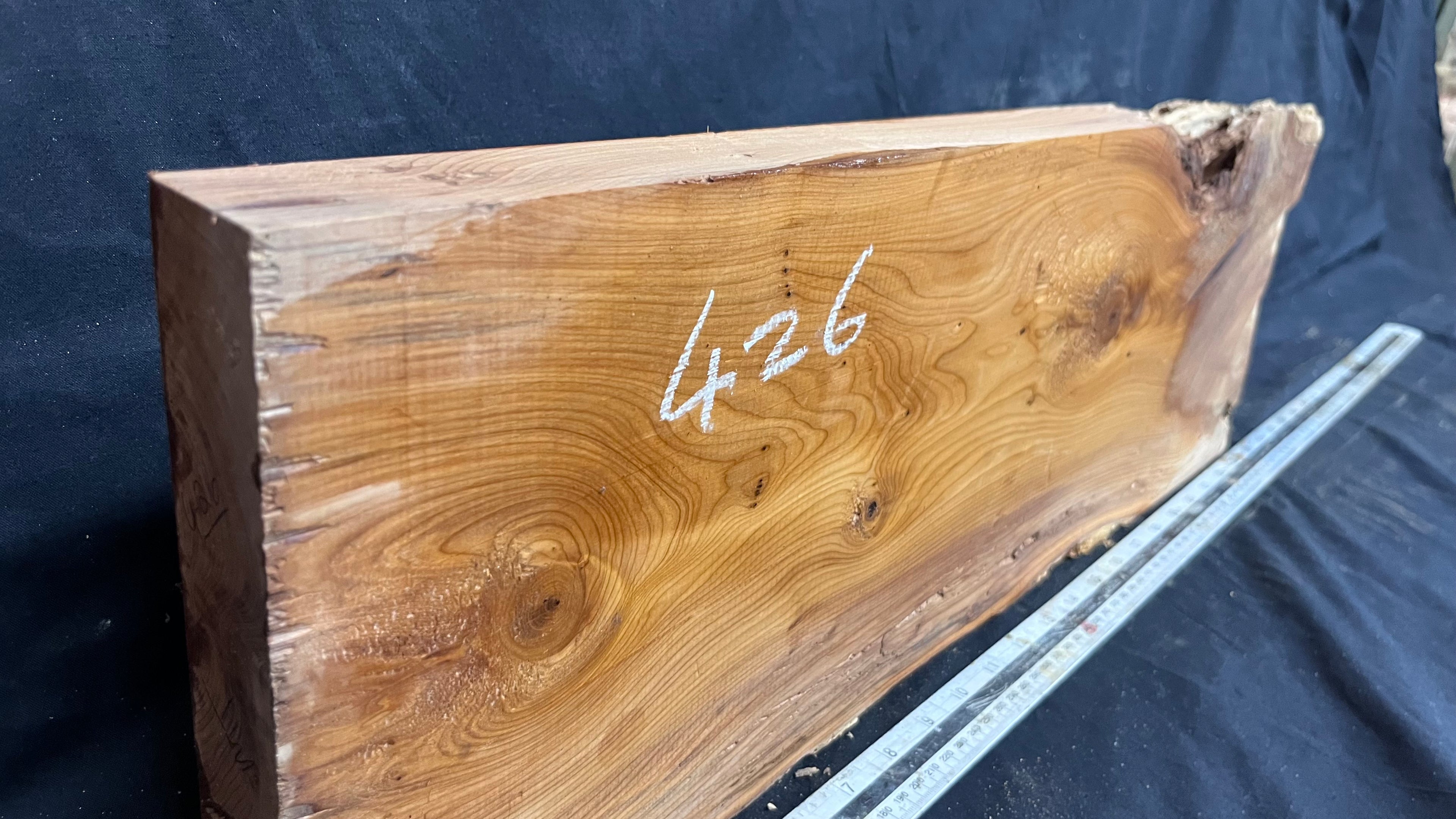 Yew, resin project, slab, board, block 615 L x 207 W x 40 D mm    (426mt)