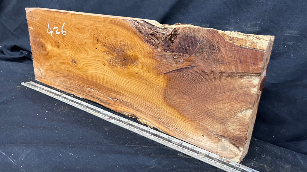 Yew, resin project, slab, board, block 615 L x 207 W x 40 D mm    (426mt)