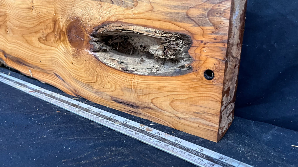 Yew, resin project, slab, board, block 667 L x 207 W x 42 D mm    (427mt)
