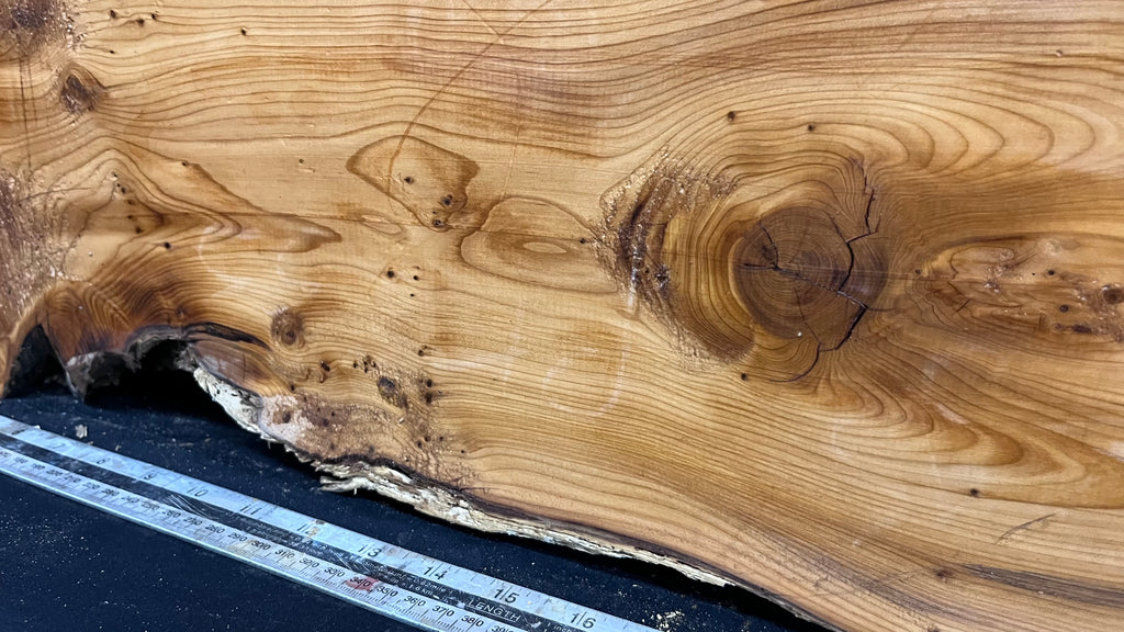 Yew, resin project, slab, board, block 667 L x 207 W x 42 D mm    (427mt)