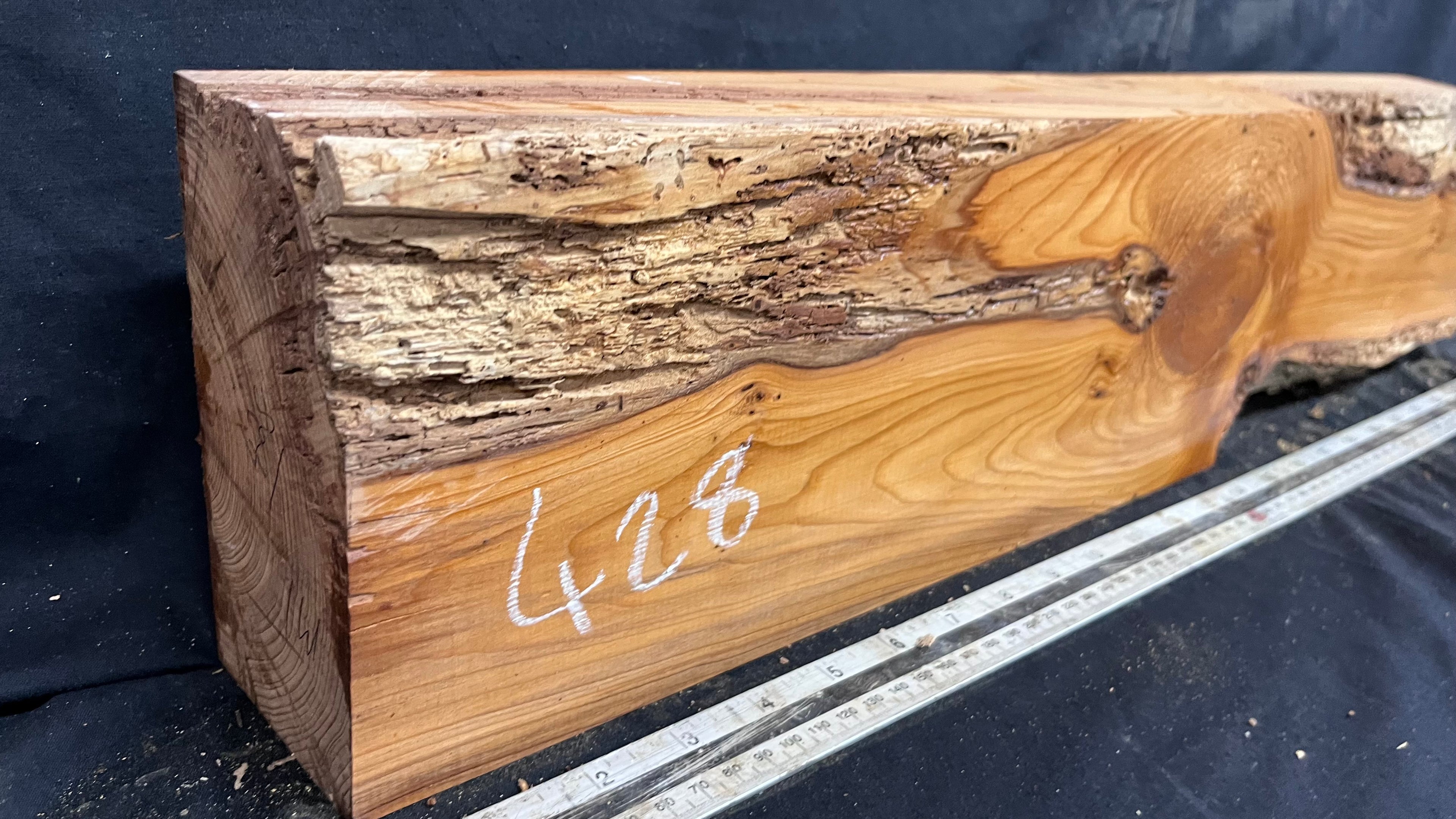 Yew, resin project, slab, board, block 634 L x 147 W x 74 D mm    (428mt)
