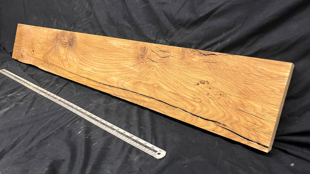 Oak hardwood mantle piece, shelf 1330 L x 195 W x 40 D mm     (676)