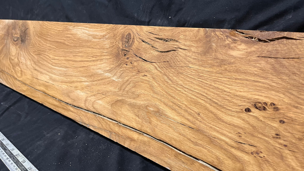 Oak hardwood mantle piece, shelf 1330 L x 195 W x 40 D mm     (676)