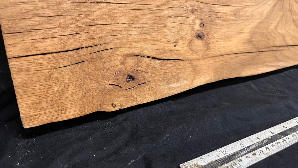 Oak hardwood mantle piece, shelf 1330 L x 195 W x 40 D mm     (676)