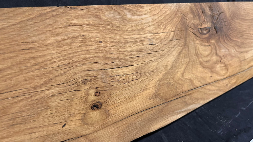 Oak hardwood mantle piece, shelf 1330 L x 195 W x 40 D mm     (676)
