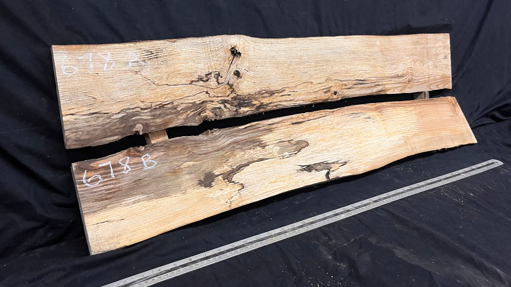2x Ash resin table blanks, boards, shelving 1041 L x 325 W x 32 D mm       (678)