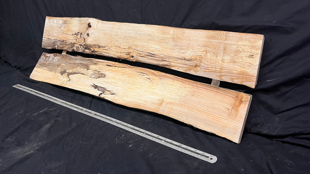 2x Ash resin table blanks, boards, shelving 1041 L x 325 W x 32 D mm       (678)
