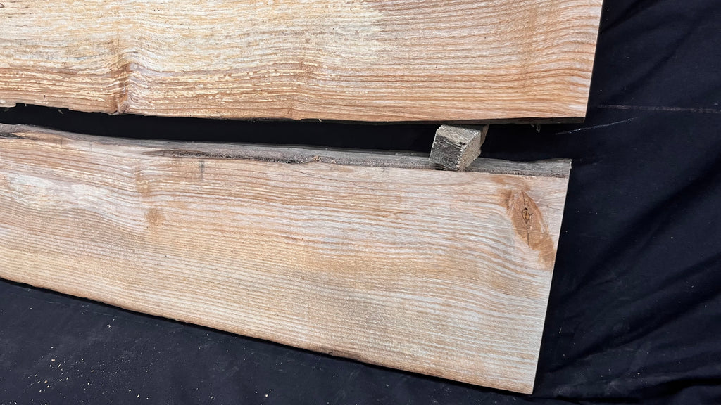 2x Ash resin table blanks, boards, shelving 1041 L x 325 W x 32 D mm       (678)