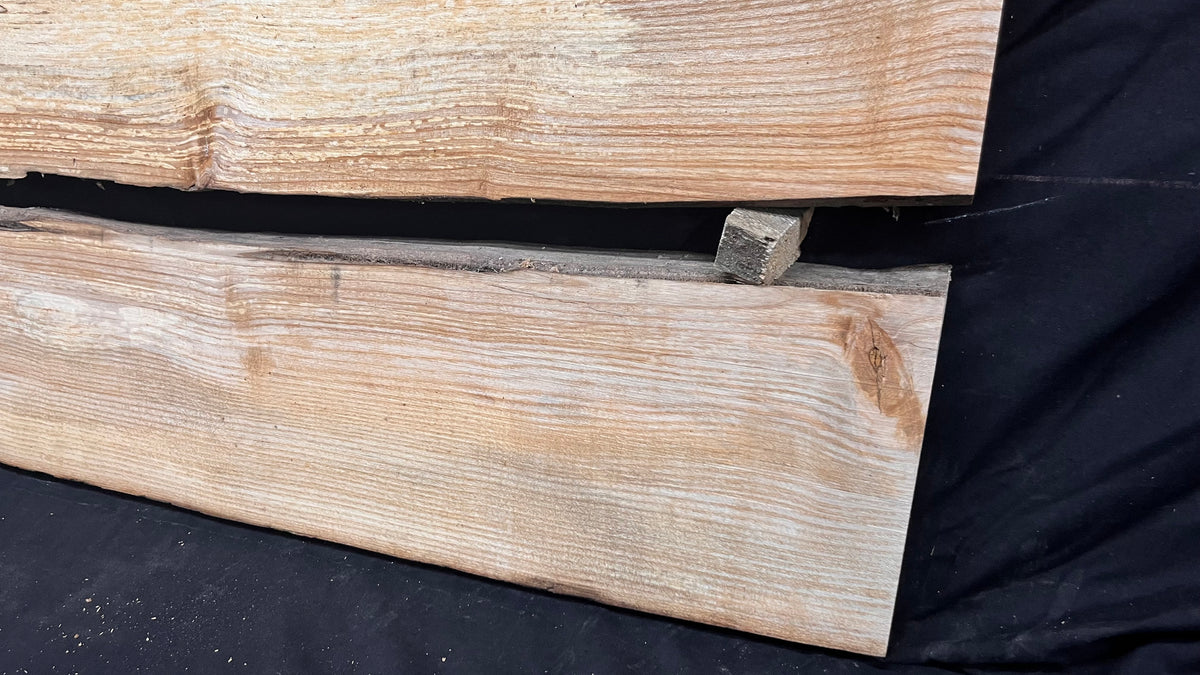 2x Ash resin table blanks, boards, shelving 1041 L x 325 W x 32 D mm       (678)