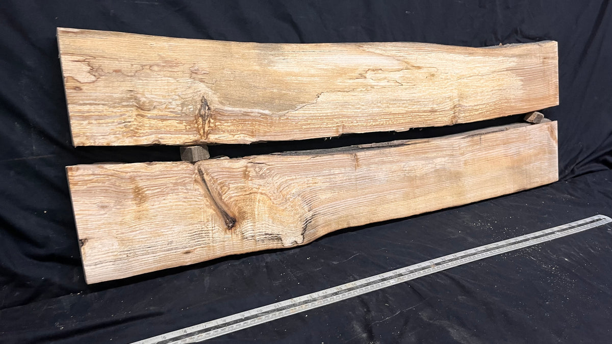 2x Ash resin table blanks, boards, shelving 1041 L x 325 W x 32 D mm       (678)