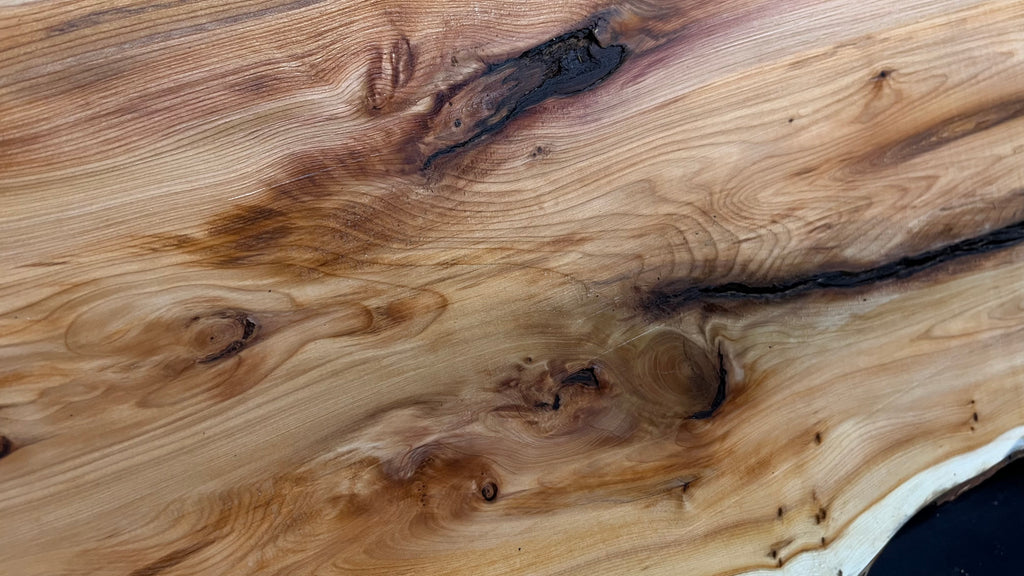 Coffee table top yew, slab, board 960 L x 468 W x 38 D mm    (687)