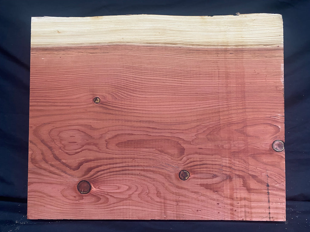 RED CEDAR PLANK, BOARD.  570 L x 466 W x 42 D mm  (371mf)