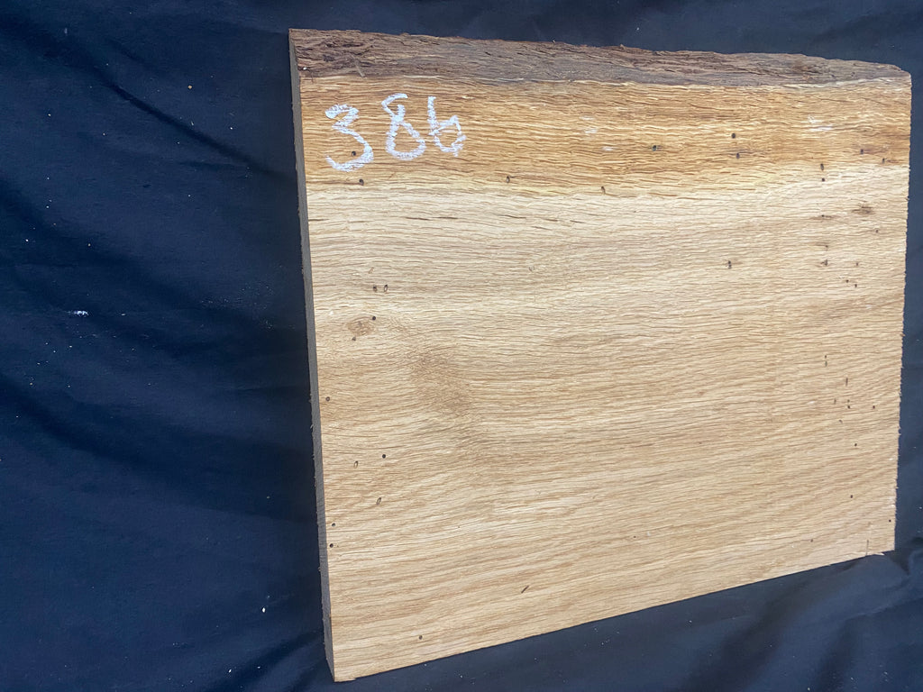 Solid oak plank, shelf, board 380 L x 324 W x 26 D mm      (386mf)
