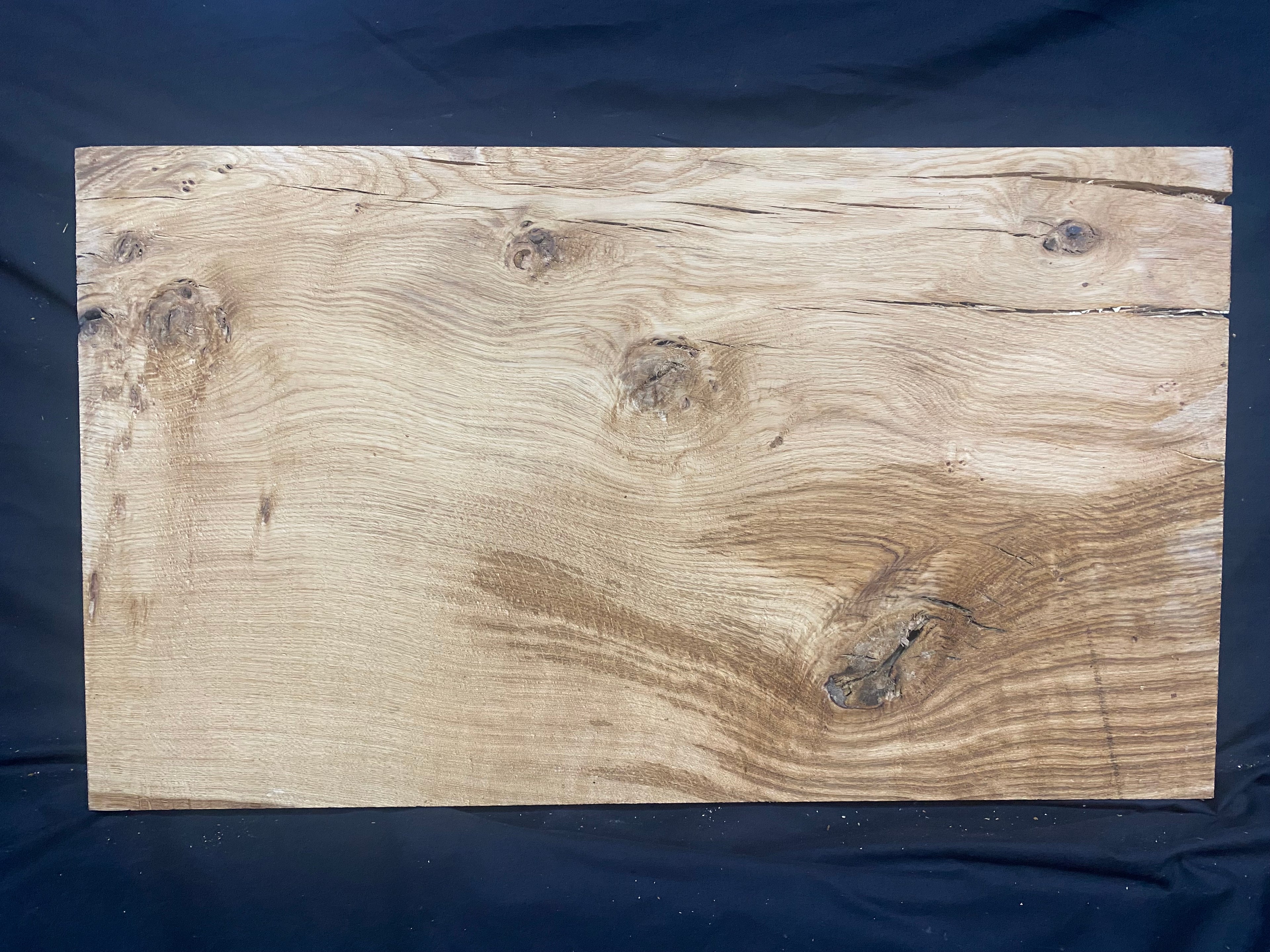 Solid oak plank, shelf, board 698 L x 400 W x 31 D mm      (mf376)