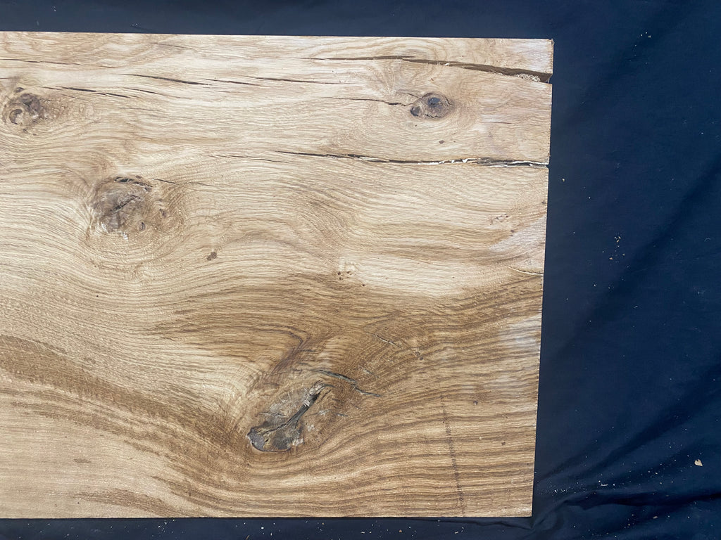 Solid oak plank, shelf, board 698 L x 400 W x 31 D mm      (mf376)