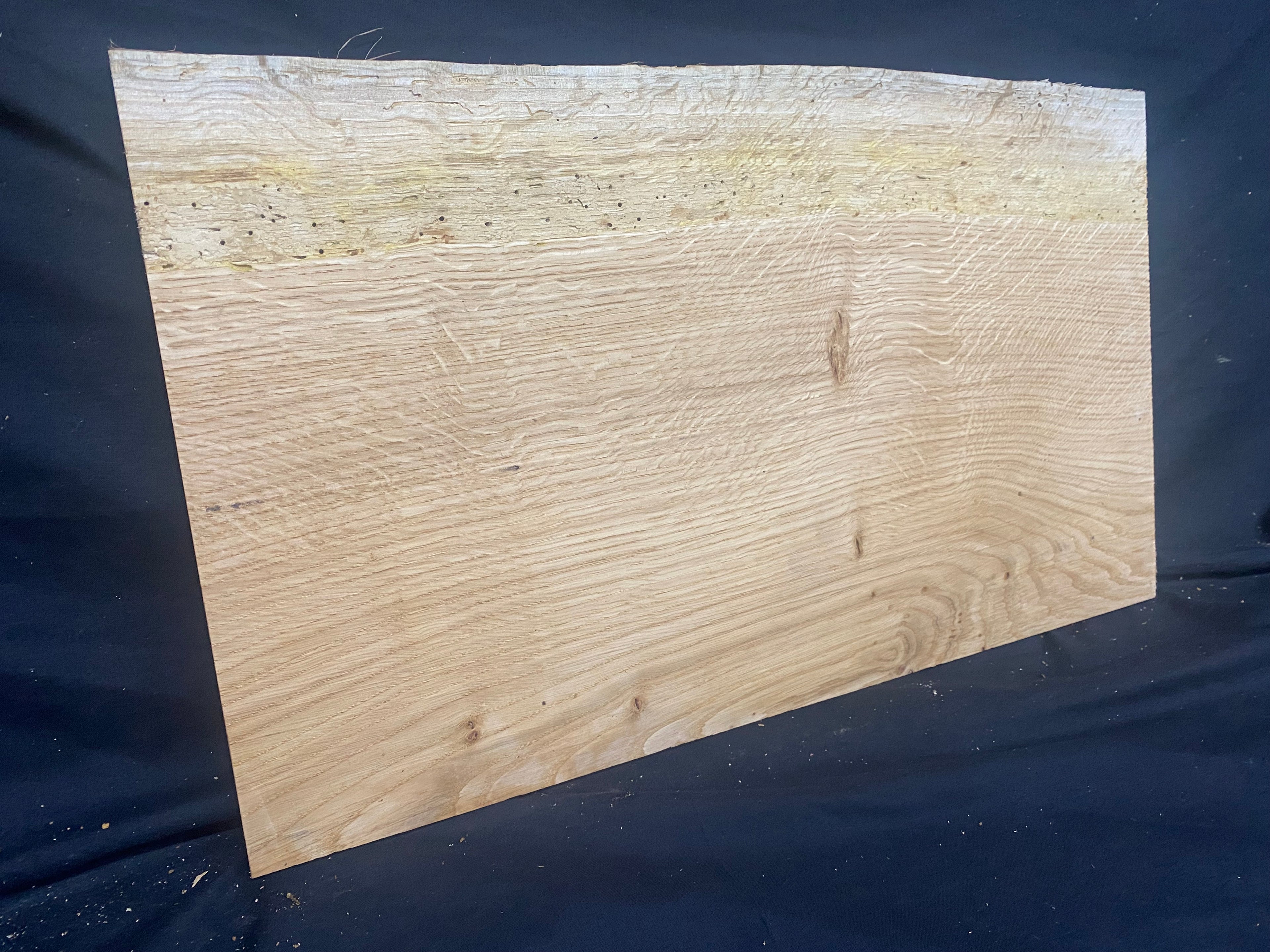 Solid oak plank, shelf, board 516 L x 304 W x 14 D mm      (mf377)