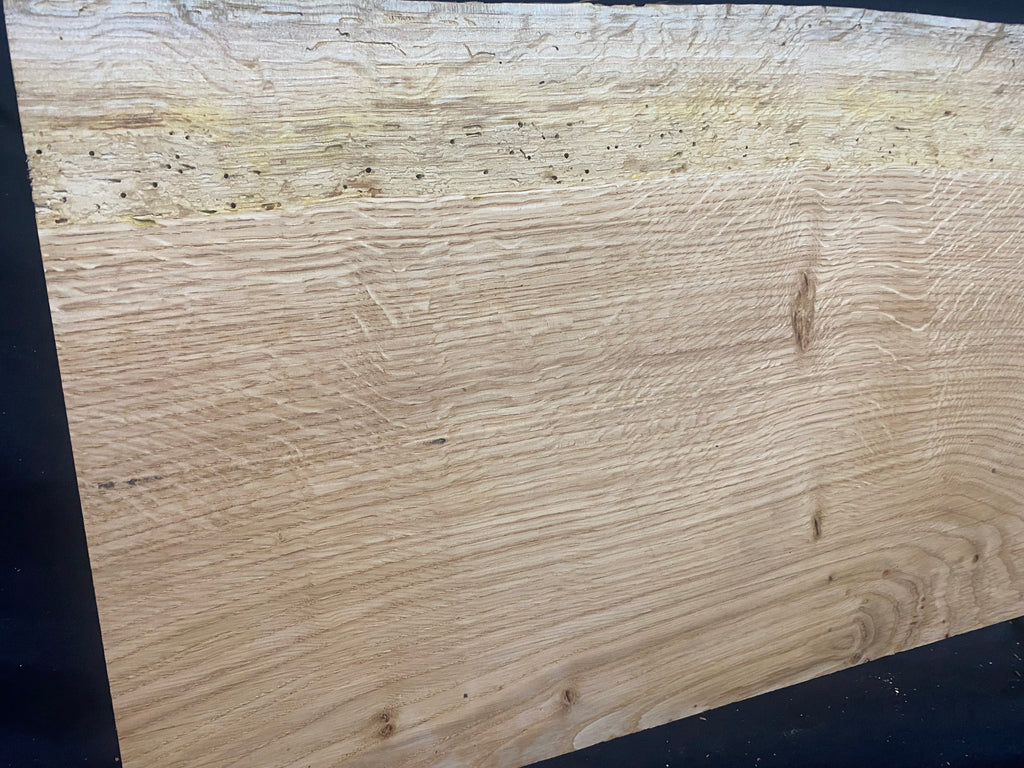 Solid oak plank, shelf, board 516 L x 304 W x 14 D mm      (mf377)