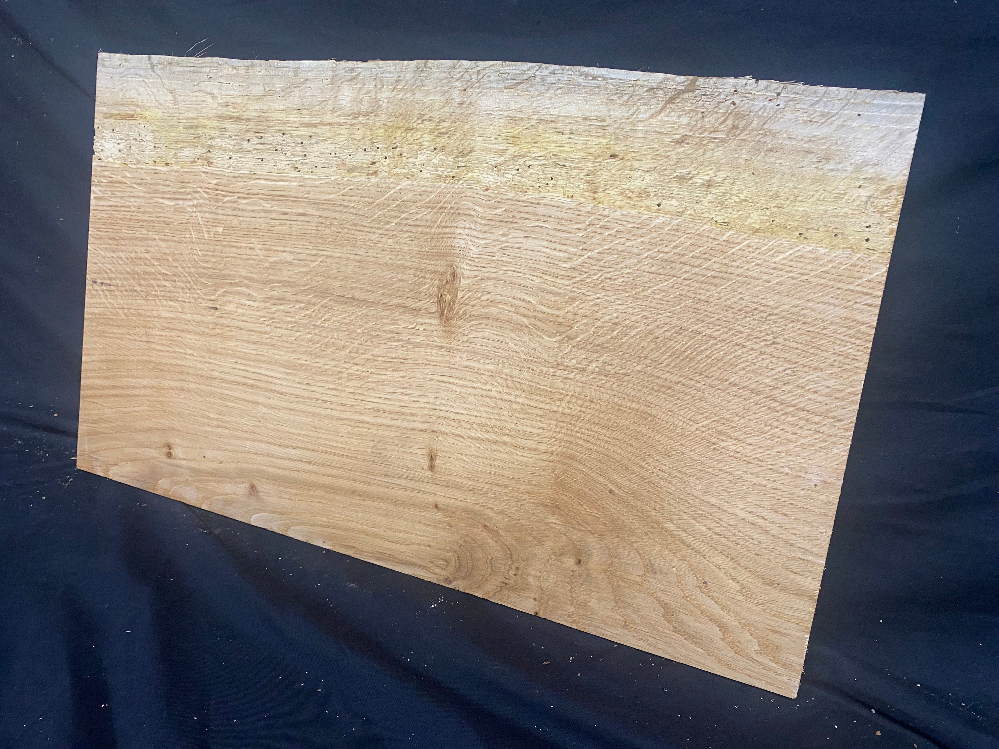 Solid oak plank, shelf, board 516 L x 304 W x 14 D mm      (mf377)