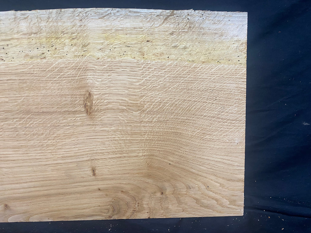 Solid oak plank, shelf, board 516 L x 304 W x 14 D mm      (mf377)