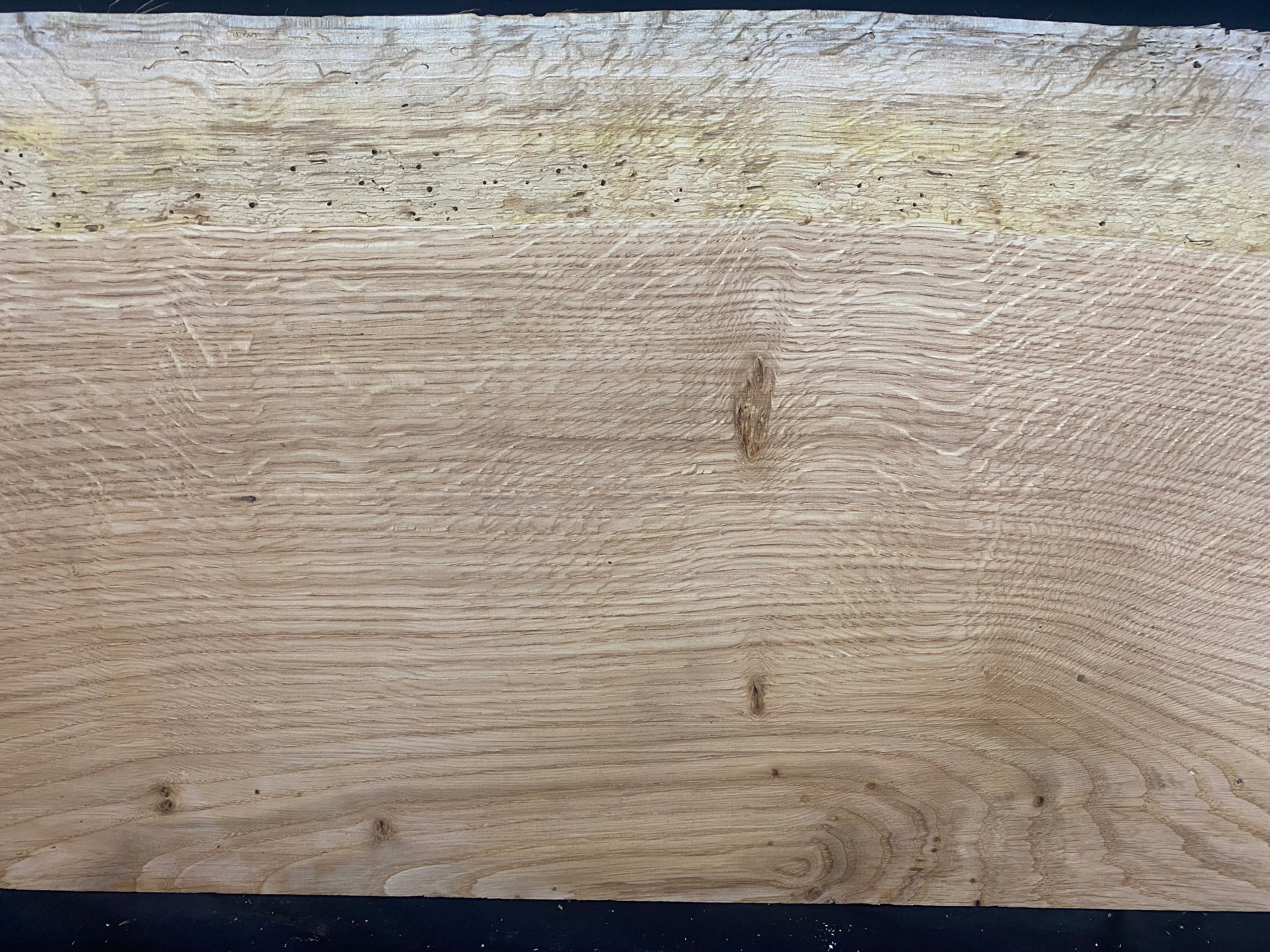 Solid oak plank, shelf, board 516 L x 304 W x 14 D mm      (mf377)