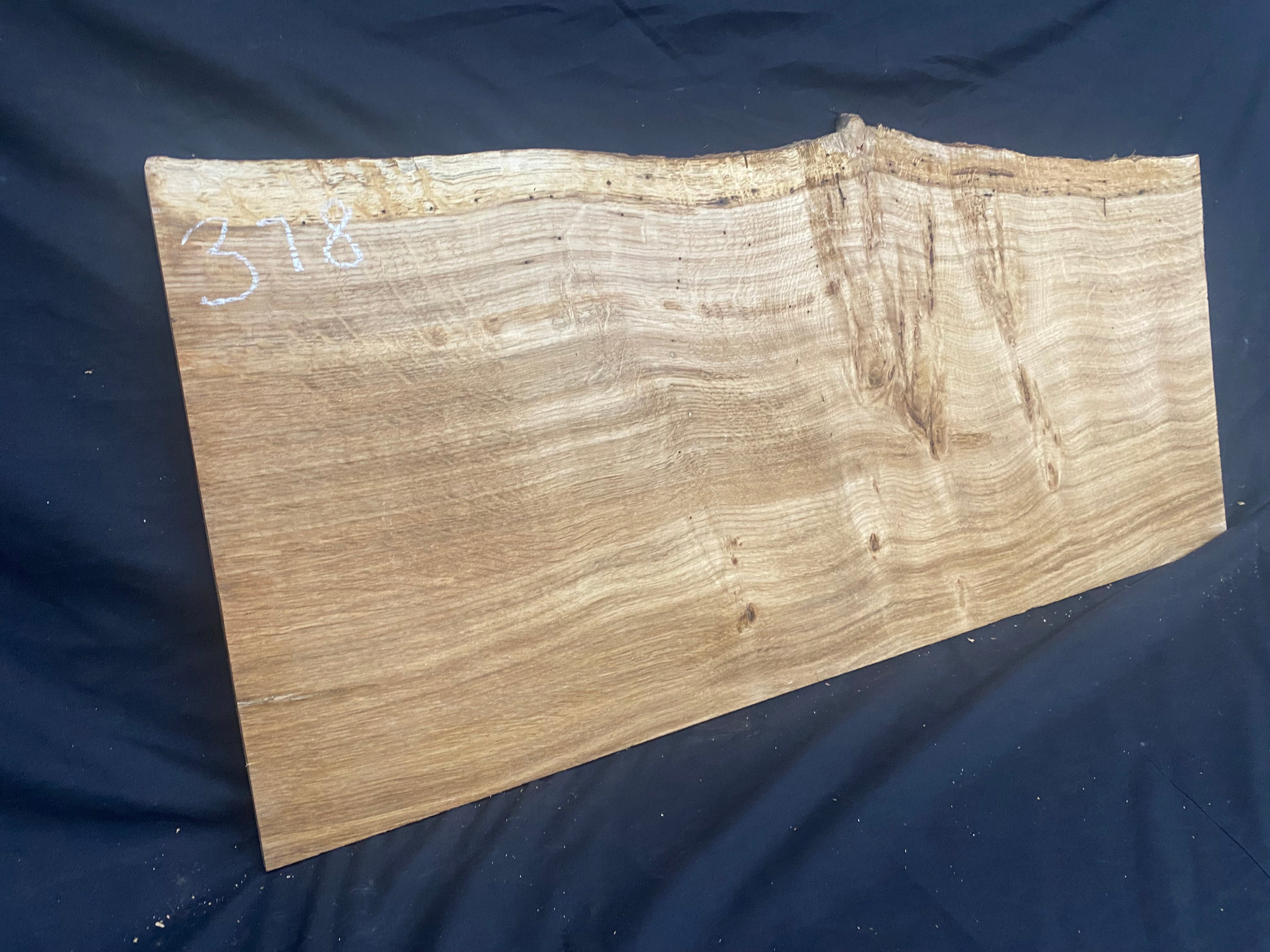 Solid oak plank, shelf, board 909 L x 416 W x 14 D mm      (mf378)