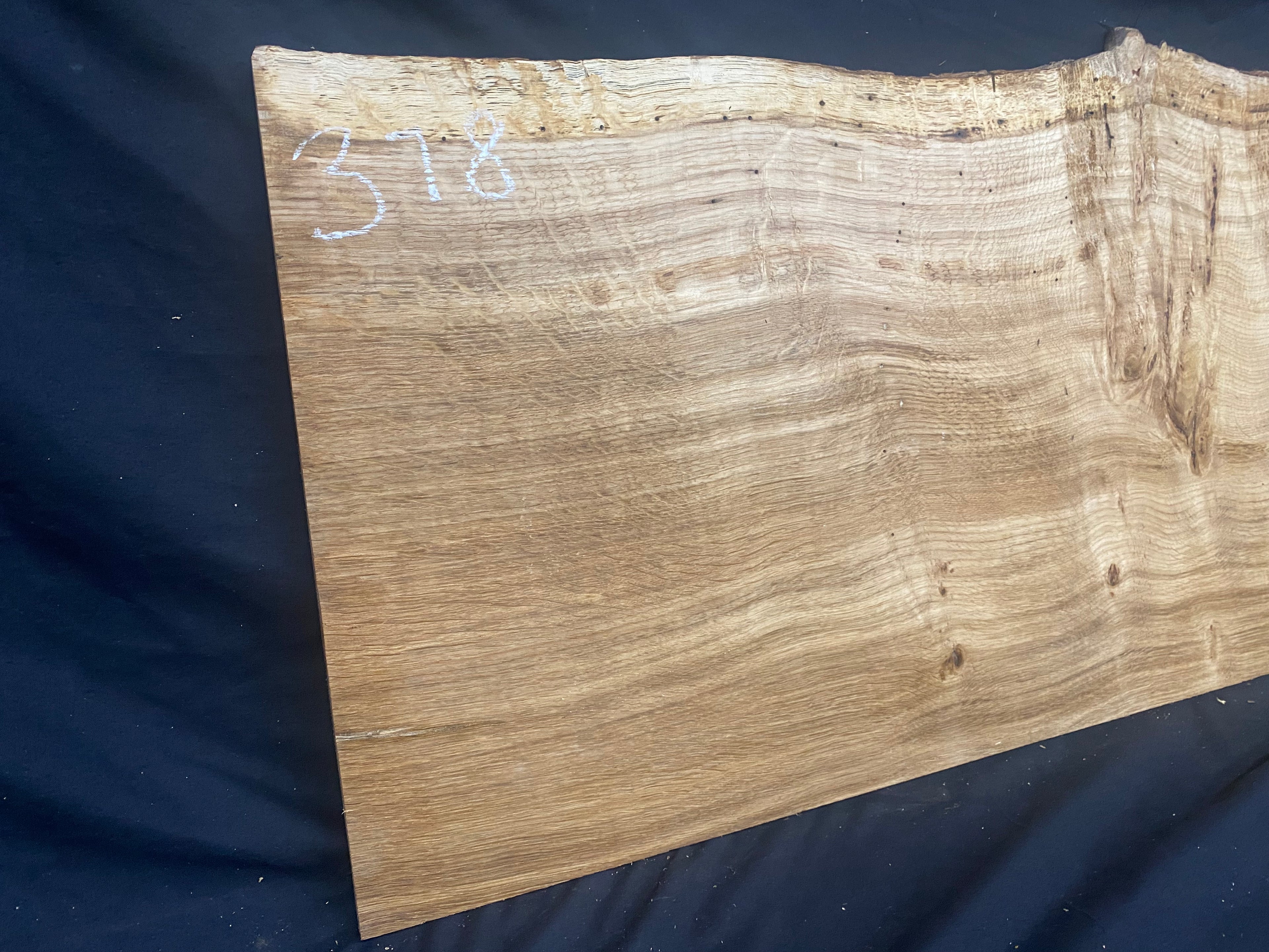 Solid oak plank, shelf, board 909 L x 416 W x 14 D mm      (mf378)