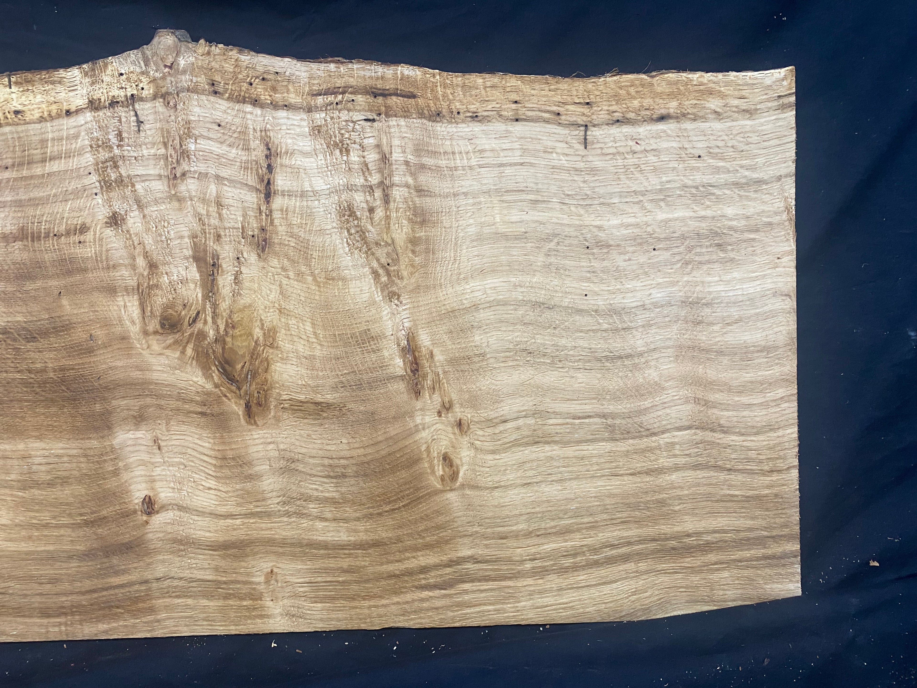 Solid oak plank, shelf, board 909 L x 416 W x 14 D mm      (mf378)