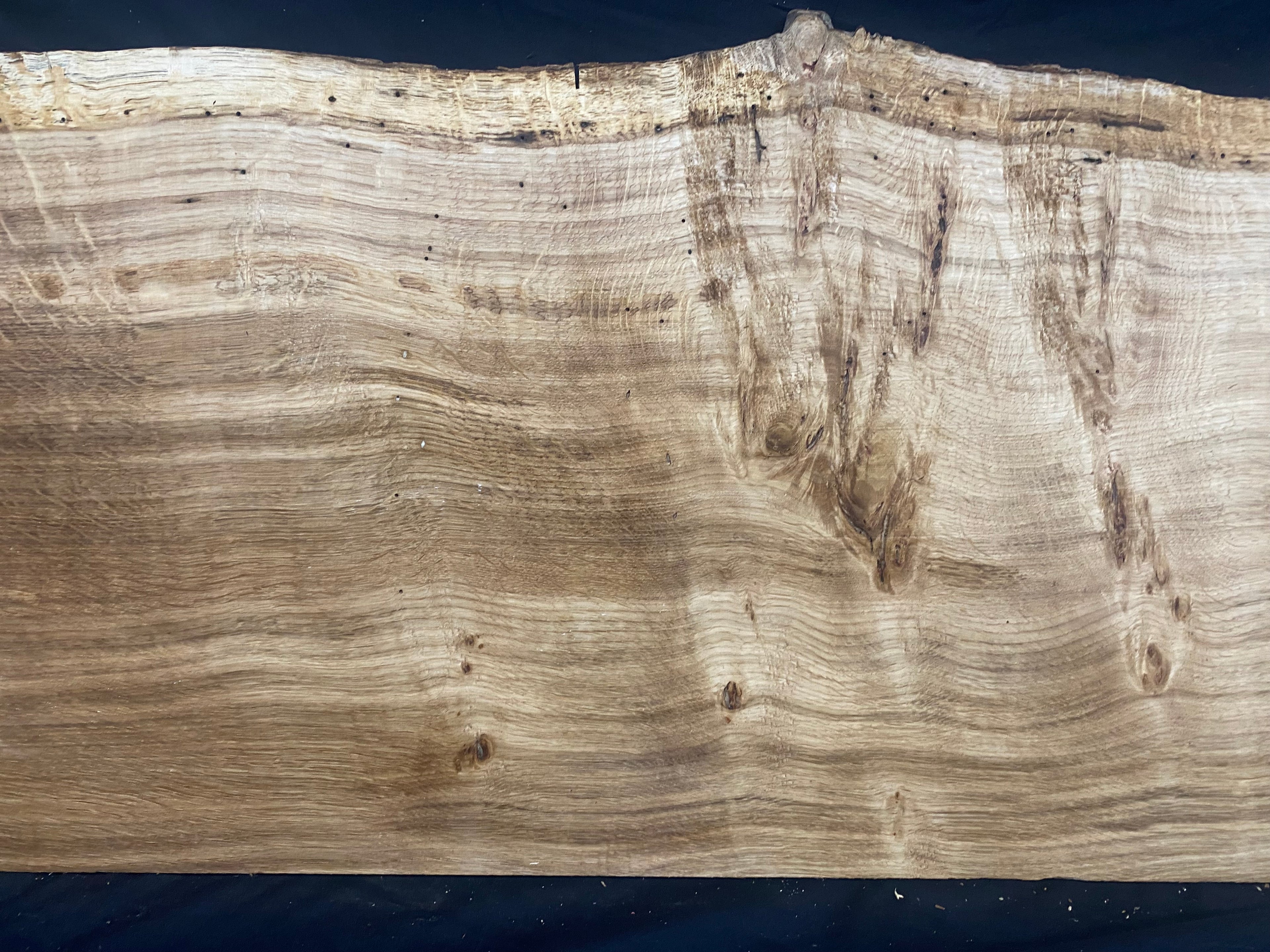 Solid oak plank, shelf, board 909 L x 416 W x 14 D mm      (mf378)