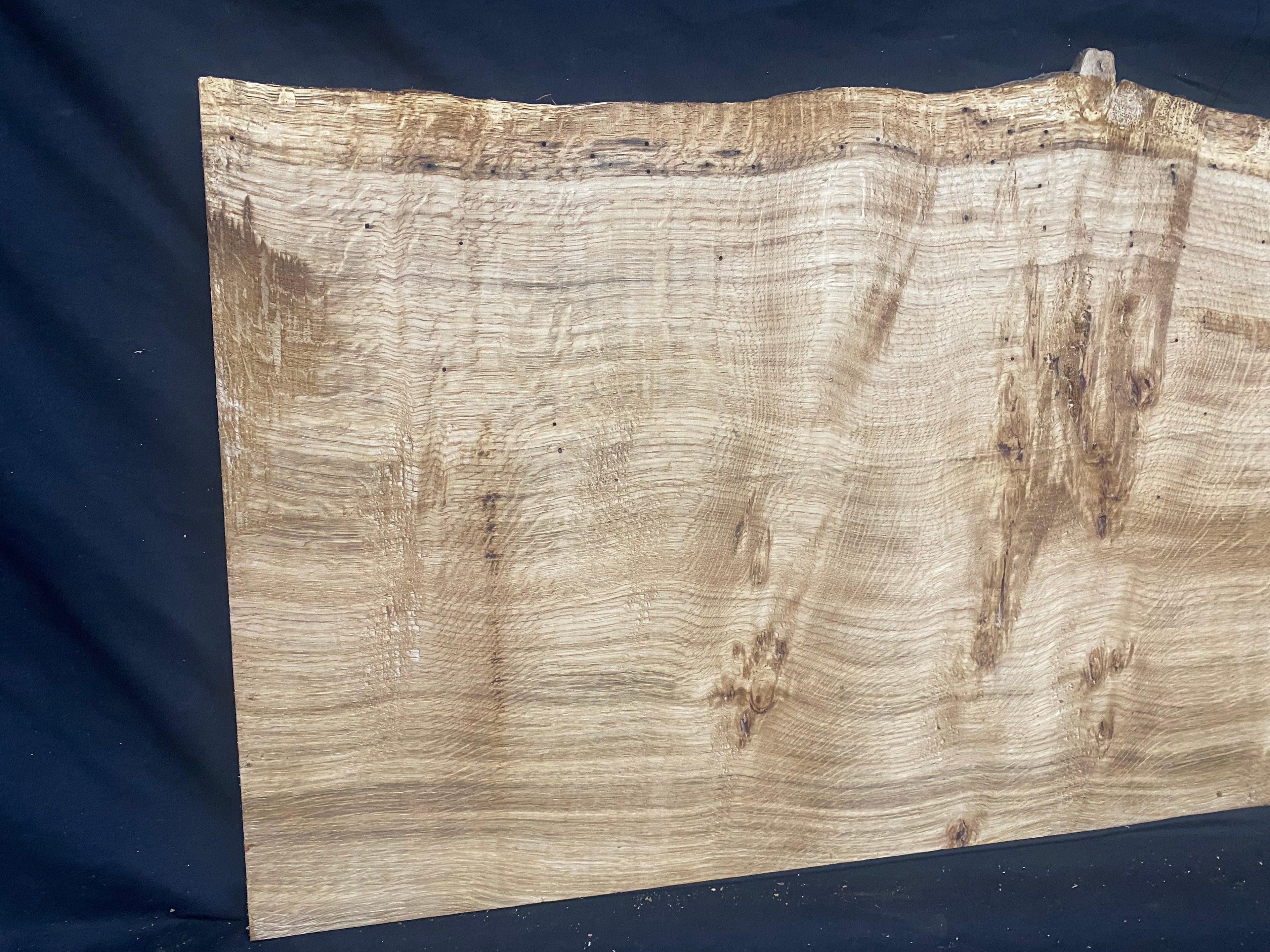 Solid oak plank, shelf, board 909 L x 416 W x 14 D mm      (mf378)