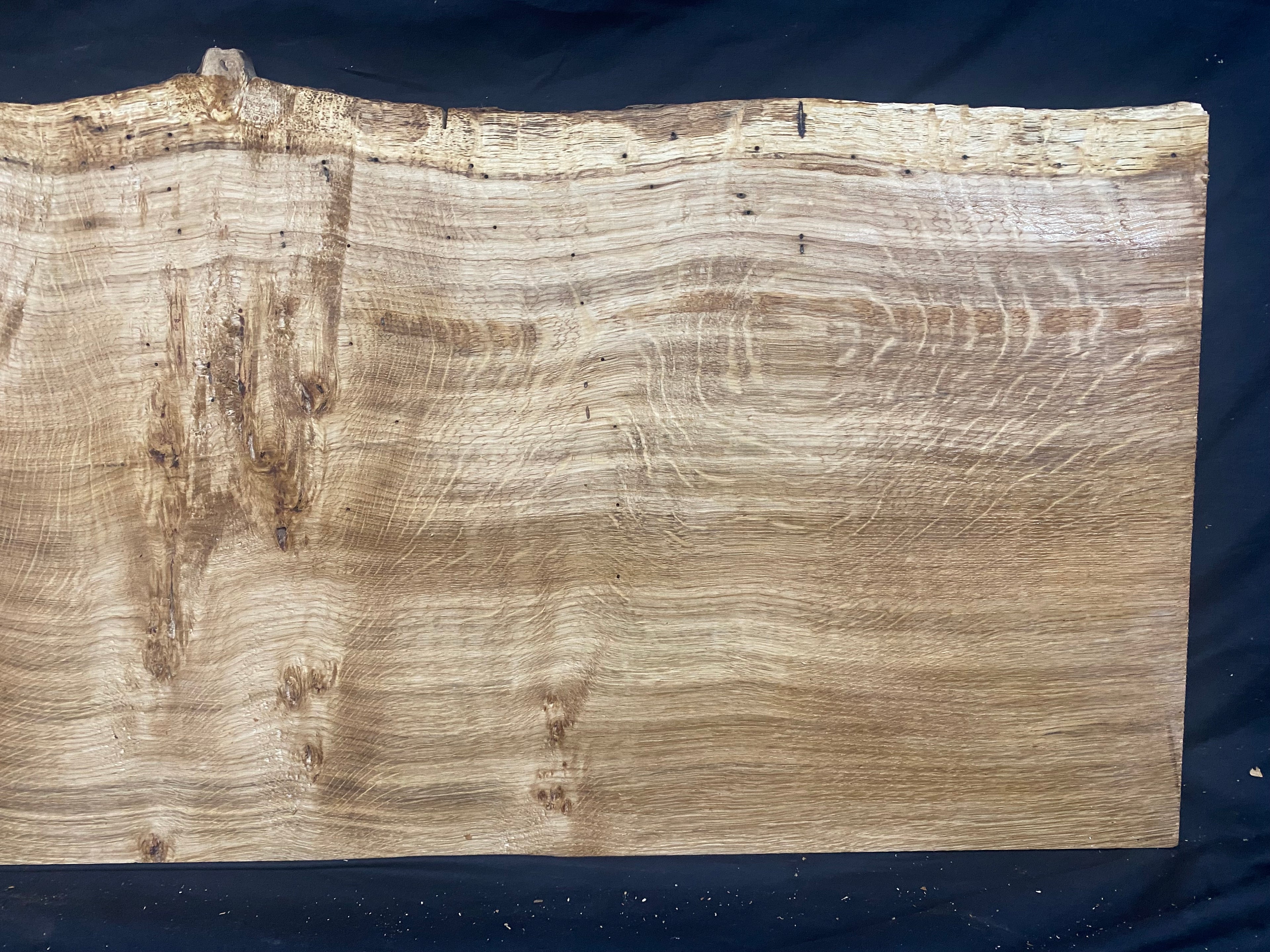 Solid oak plank, shelf, board 909 L x 416 W x 14 D mm      (mf378)
