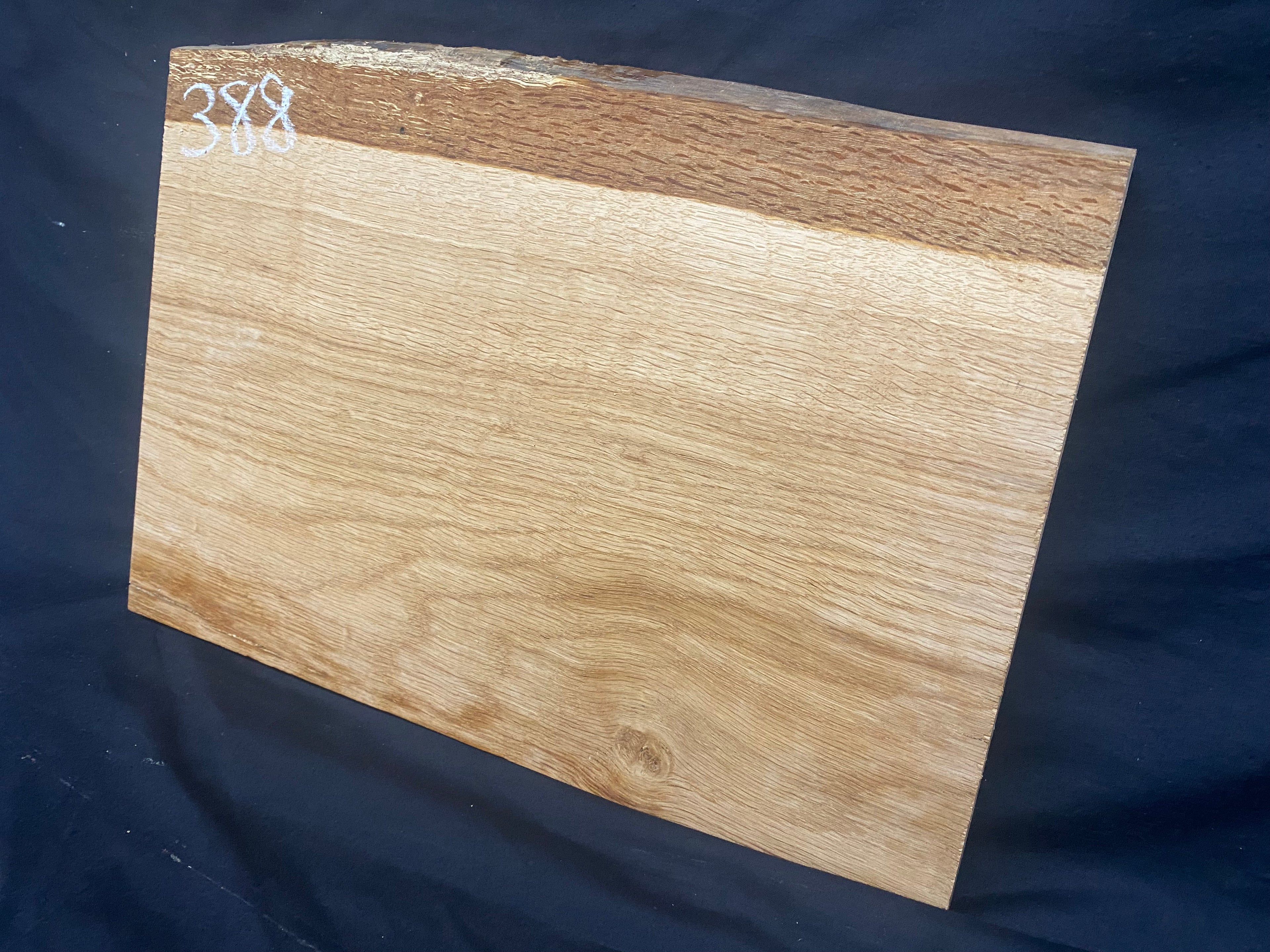 Solid oak plank, shelf, board 399 L x 280 W x 23 D mm      (mf388)