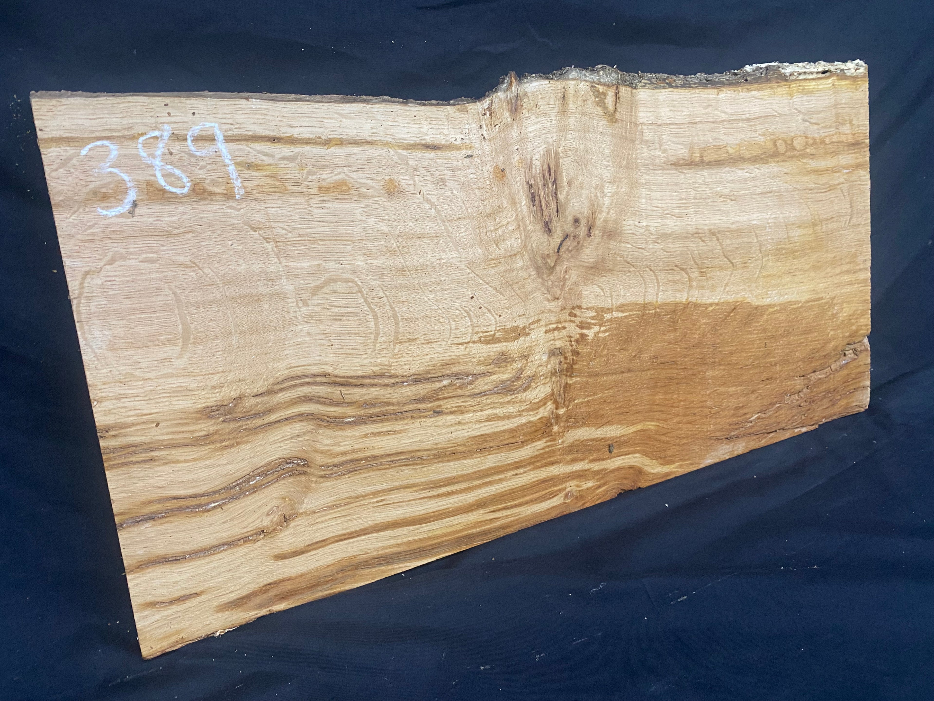 Solid oak plank, shelf, board 588 L x 287 W x 24 D mm      (mf389)