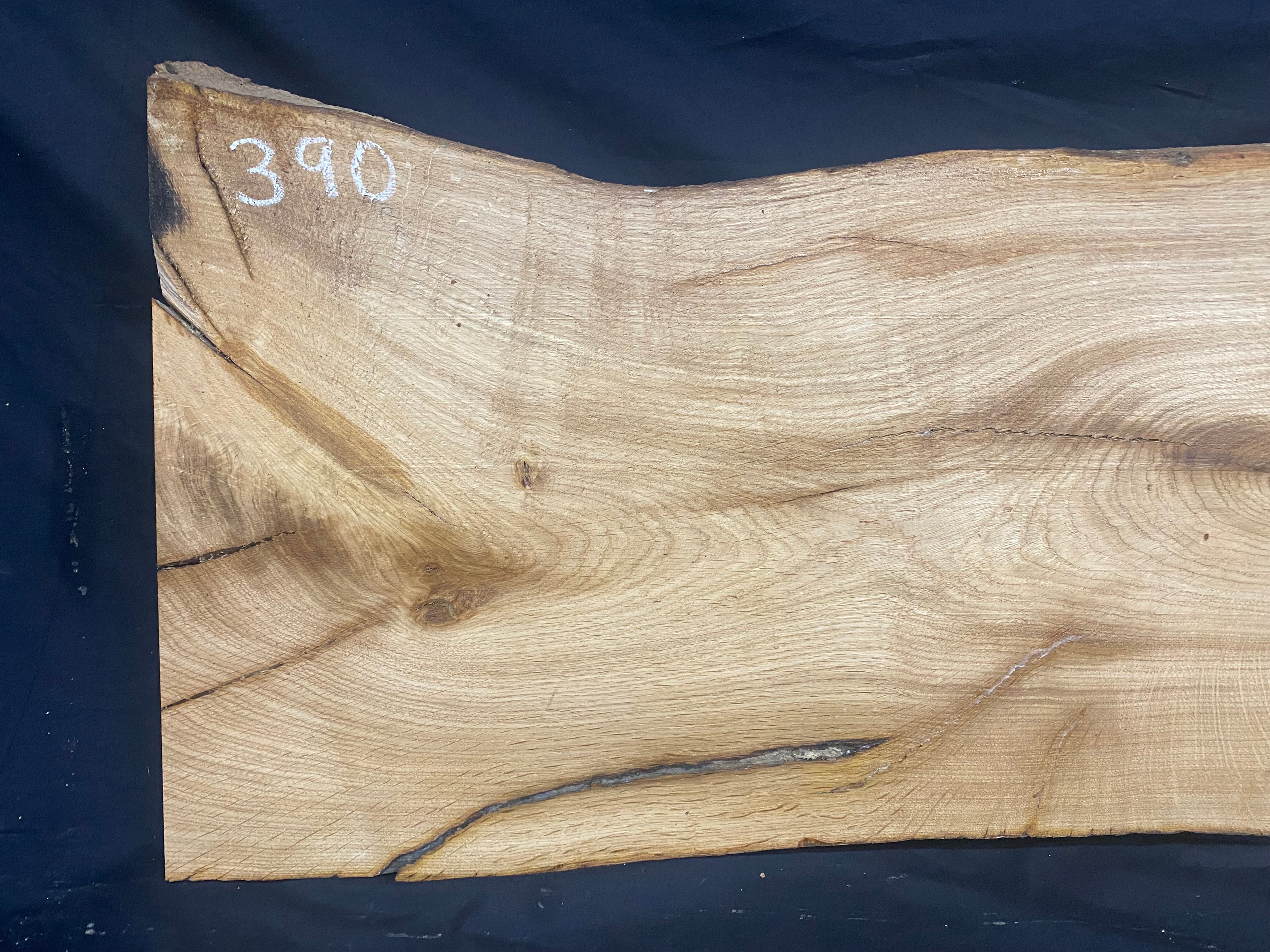 Solid oak plank, coffee table, shelf, board 973 L x 410 W x 35 D mm      (mf390)