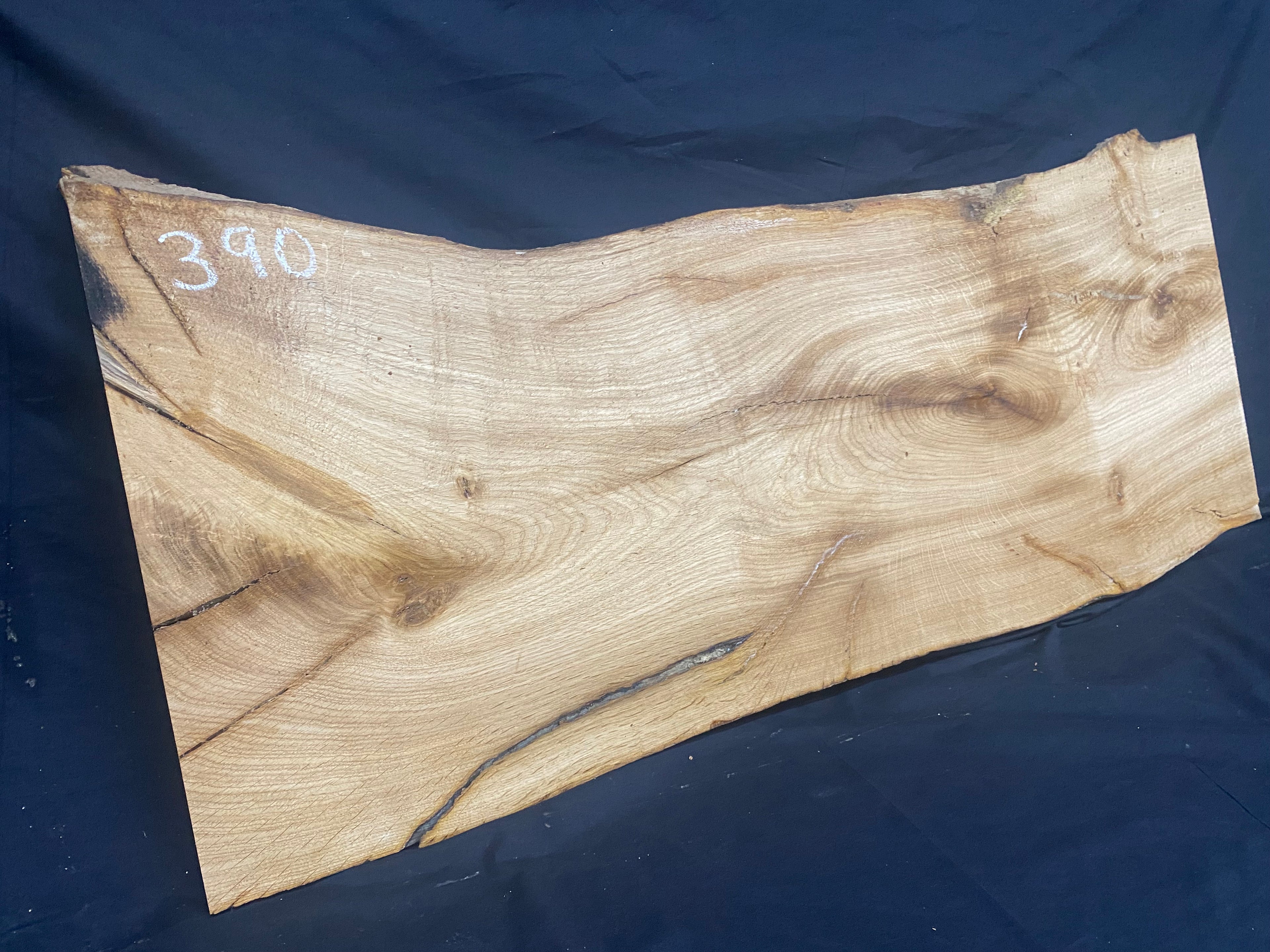 Solid oak plank, coffee table, shelf, board 973 L x 410 W x 35 D mm      (mf390)