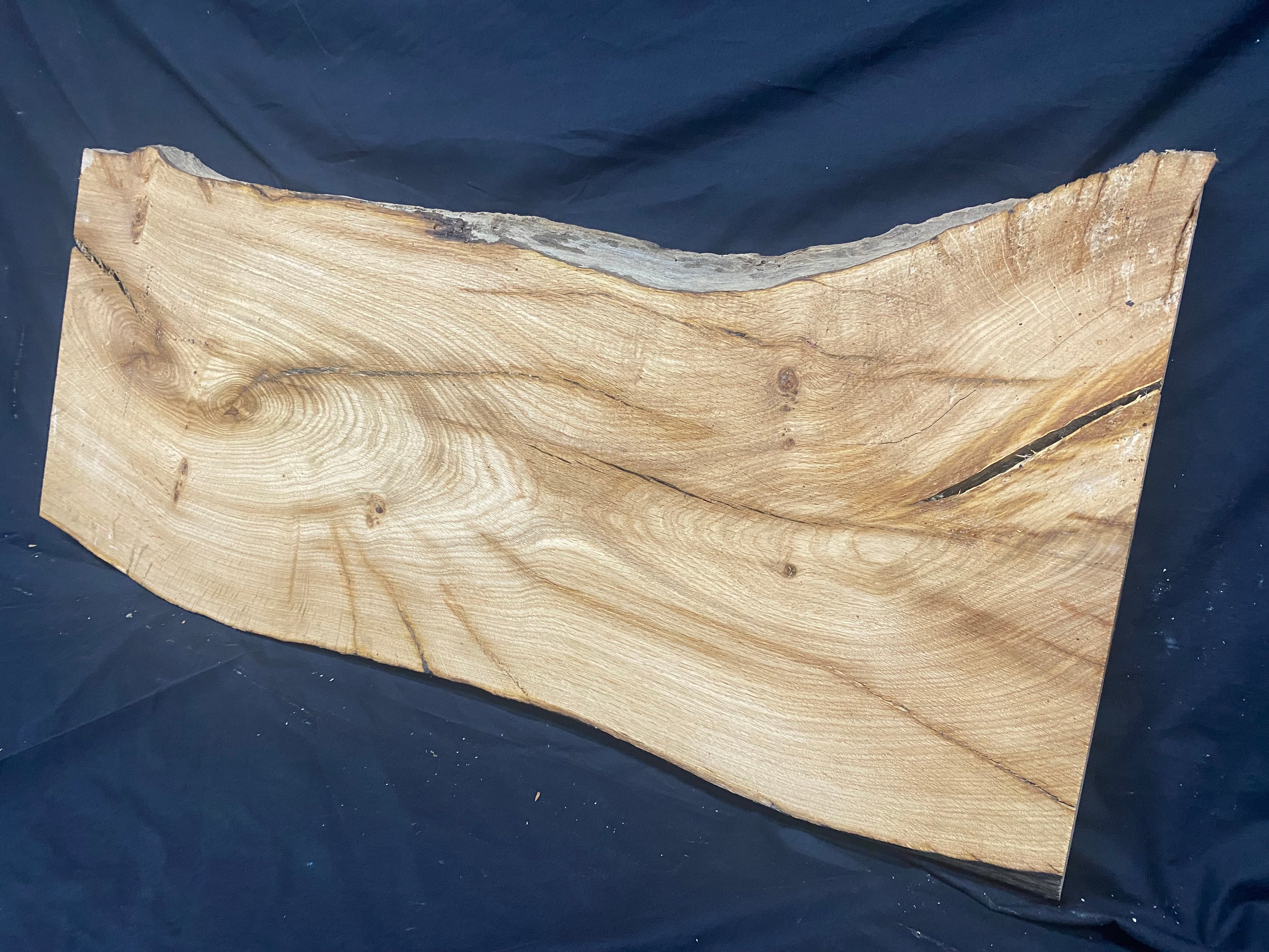 Solid oak plank, coffee table, shelf, board 973 L x 410 W x 35 D mm      (mf390)