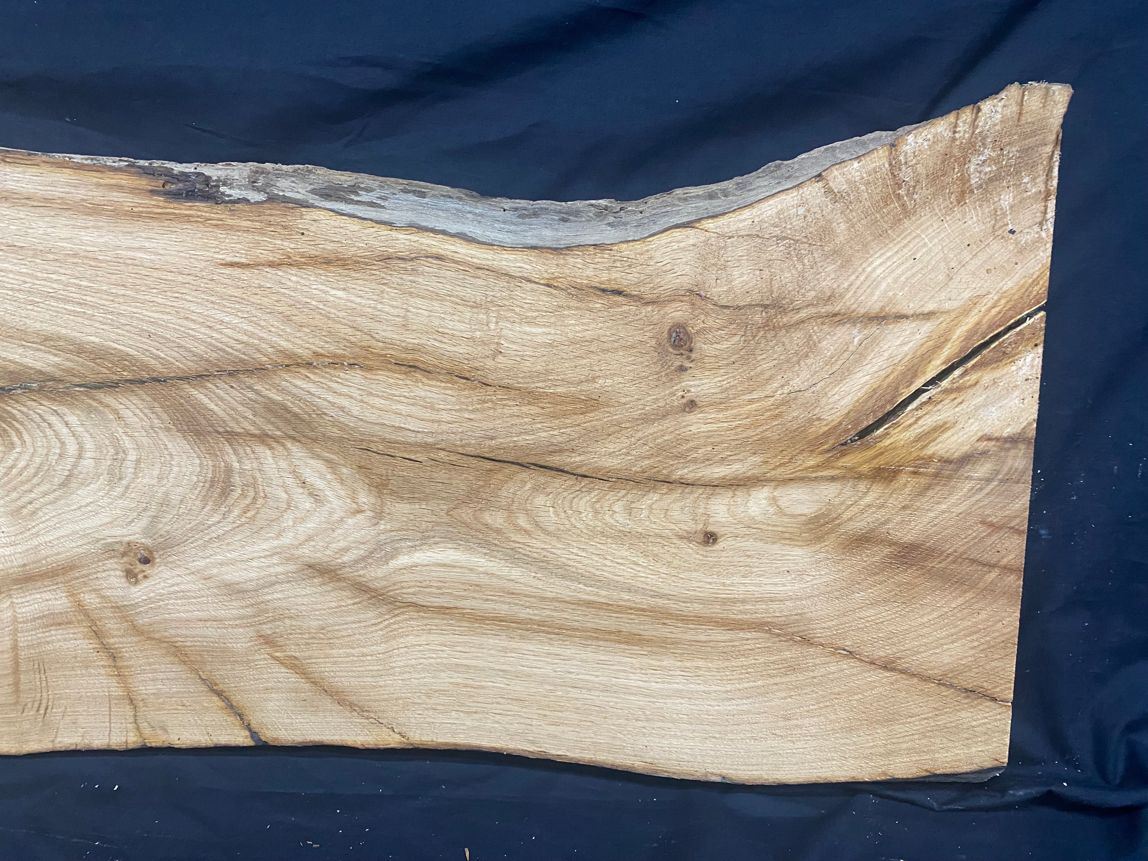 Solid oak plank, coffee table, shelf, board 973 L x 410 W x 35 D mm      (mf390)