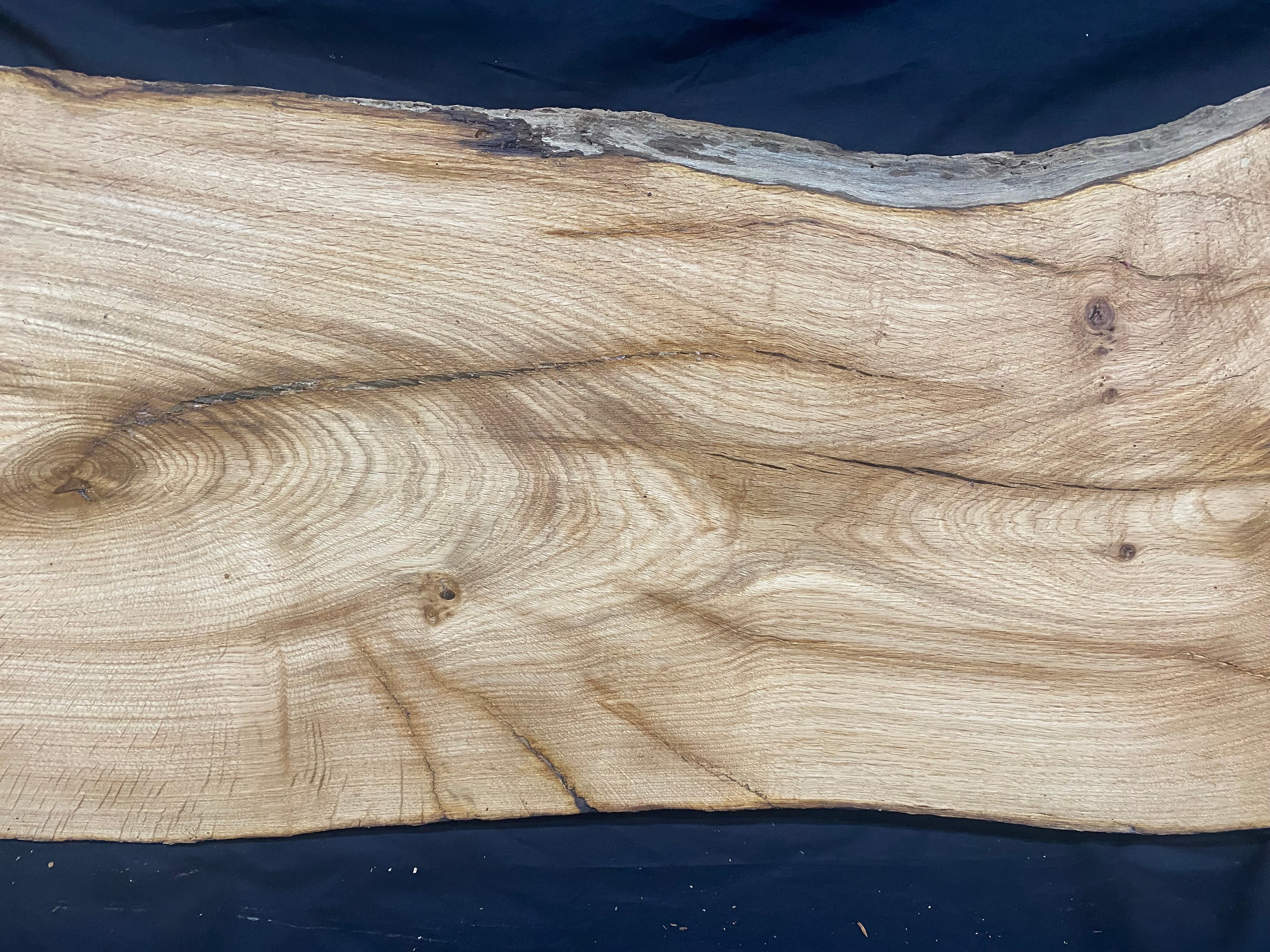 Solid oak plank, coffee table, shelf, board 973 L x 410 W x 35 D mm      (mf390)