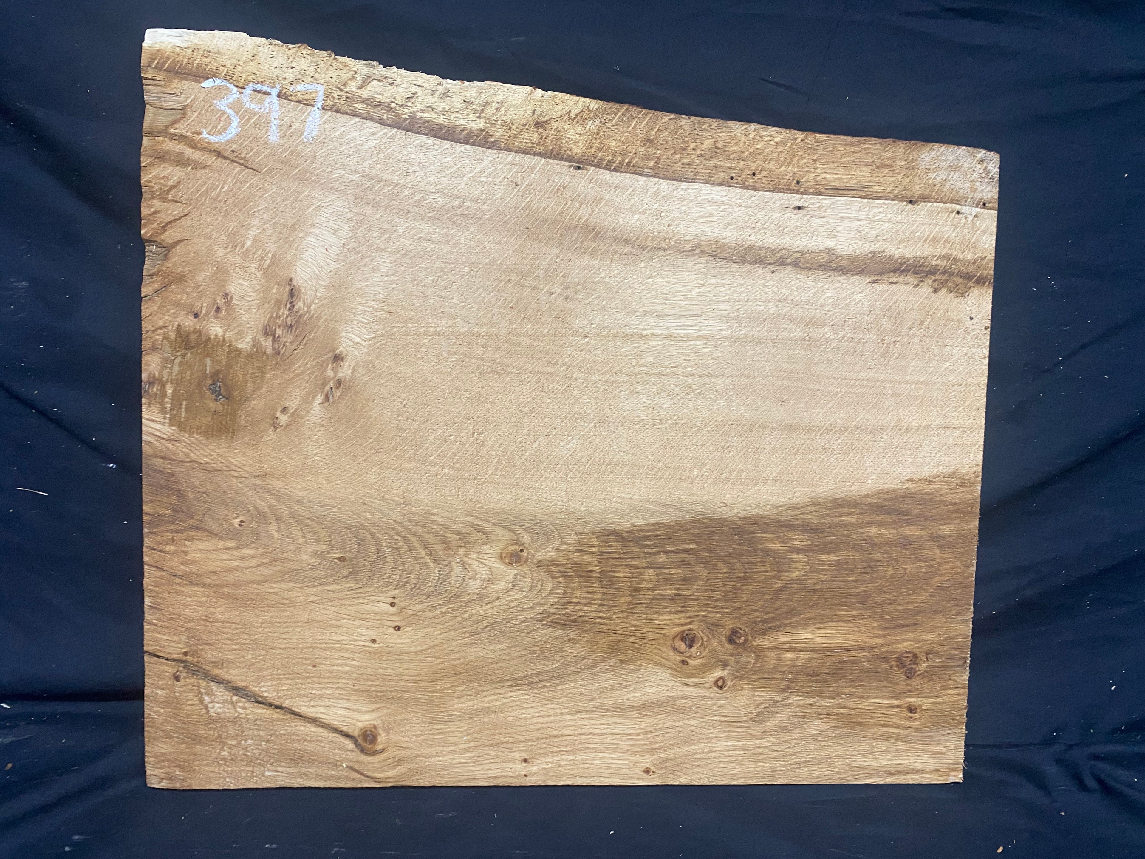 Solid oak plank, shelf, board 451 L x 397 W x 17 D mm      (mf397)