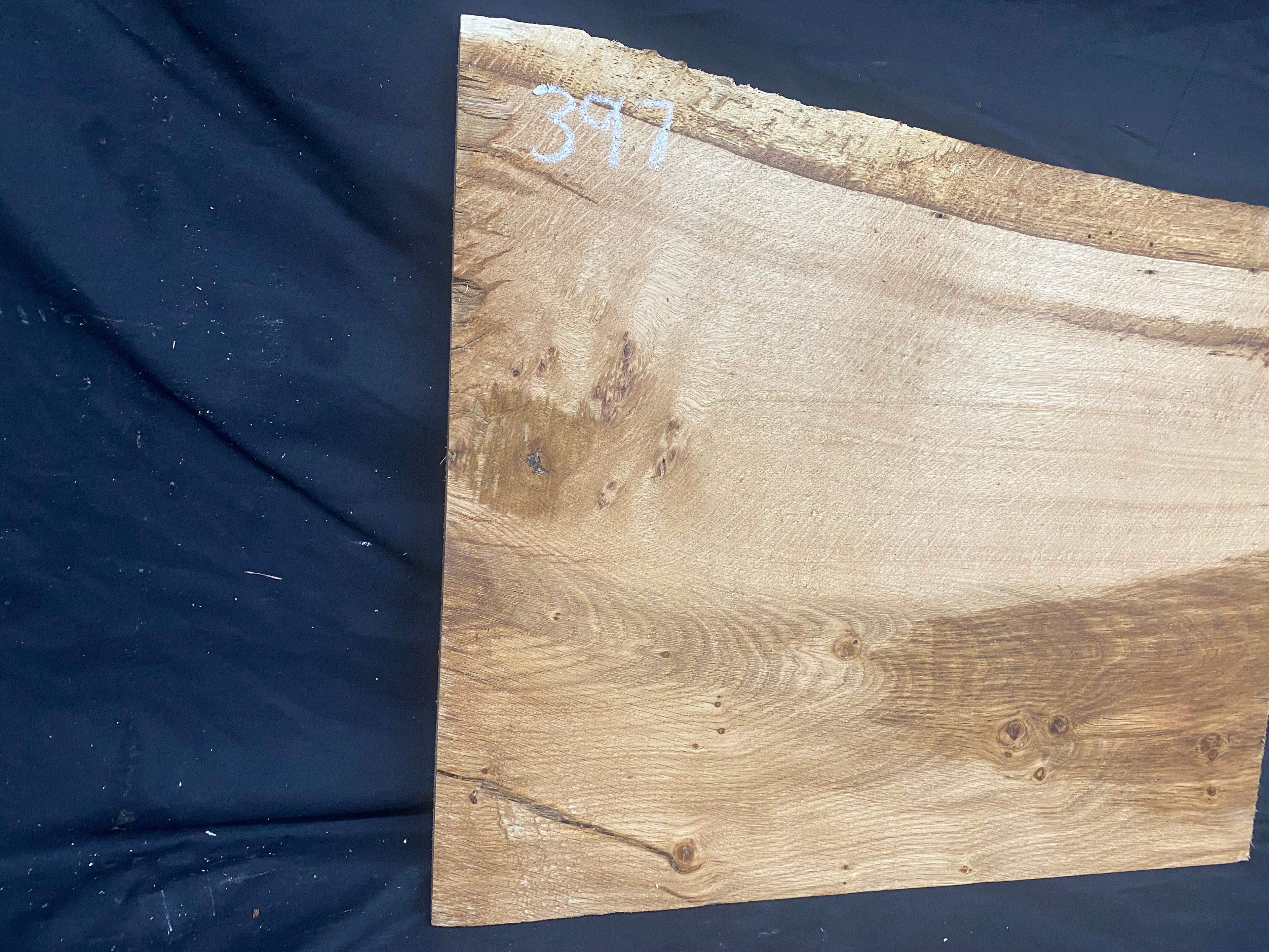 Solid oak plank, shelf, board 451 L x 397 W x 17 D mm      (mf397)