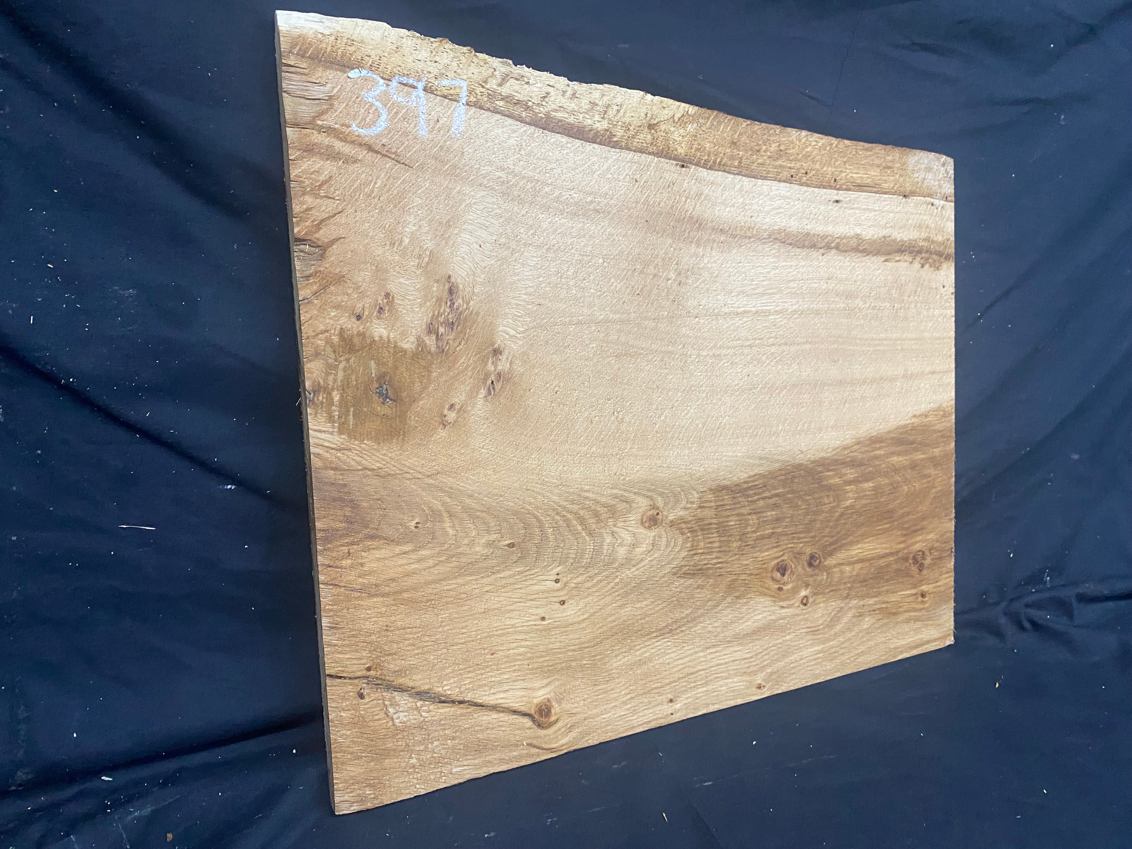 Solid oak plank, shelf, board 451 L x 397 W x 17 D mm      (mf397)