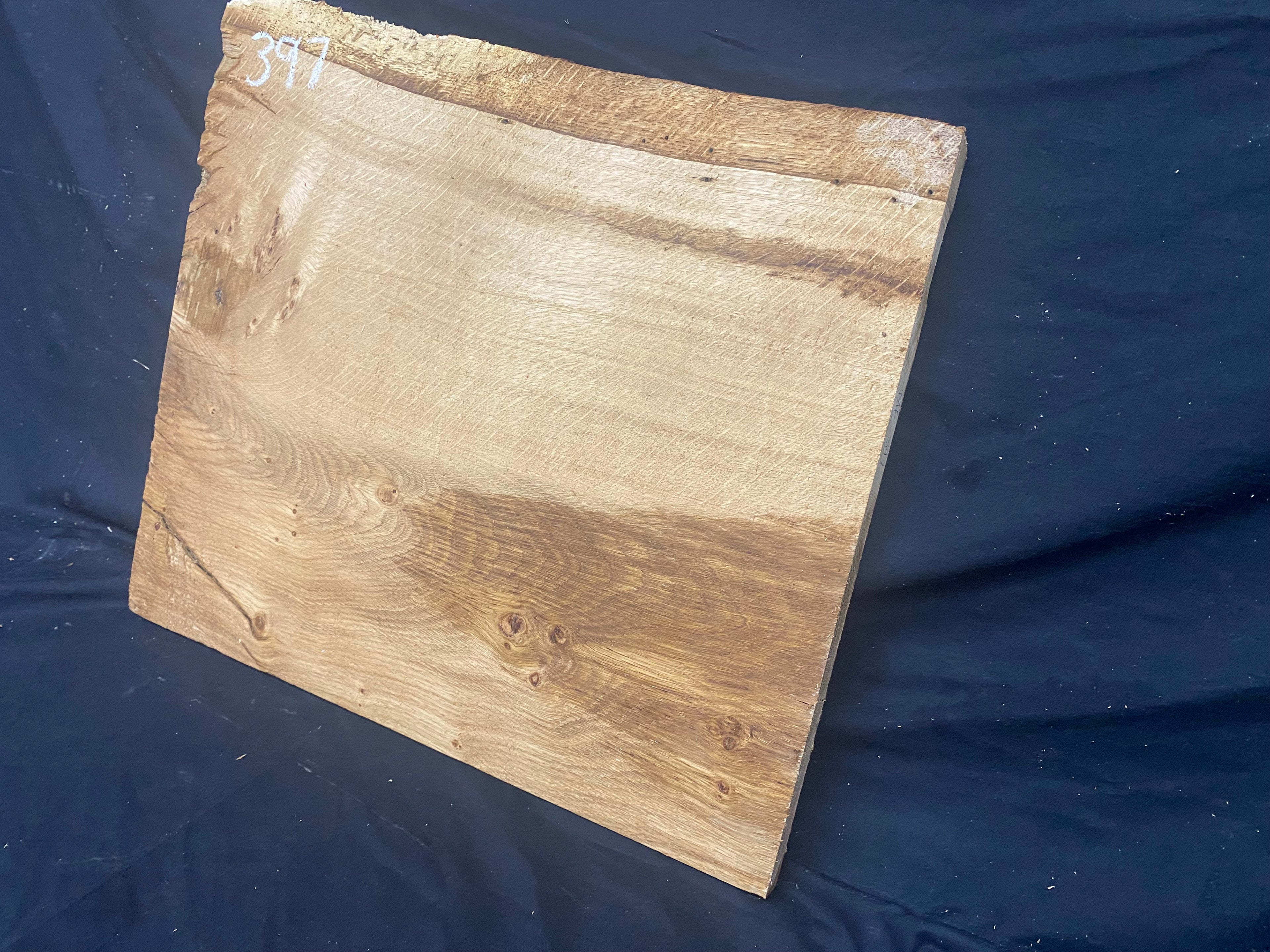 Solid oak plank, shelf, board 451 L x 397 W x 17 D mm      (mf397)