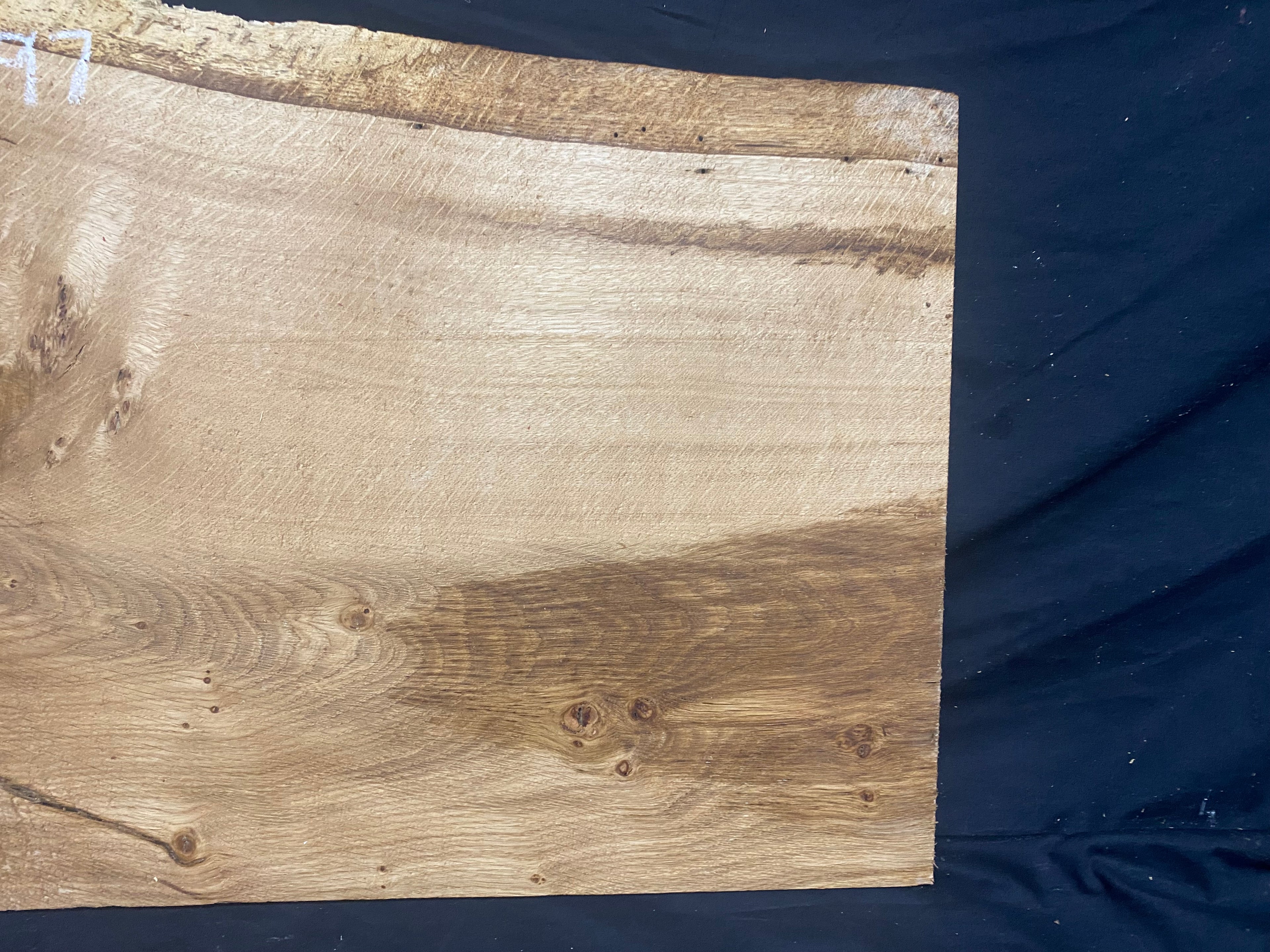 Solid oak plank, shelf, board 451 L x 397 W x 17 D mm      (mf397)