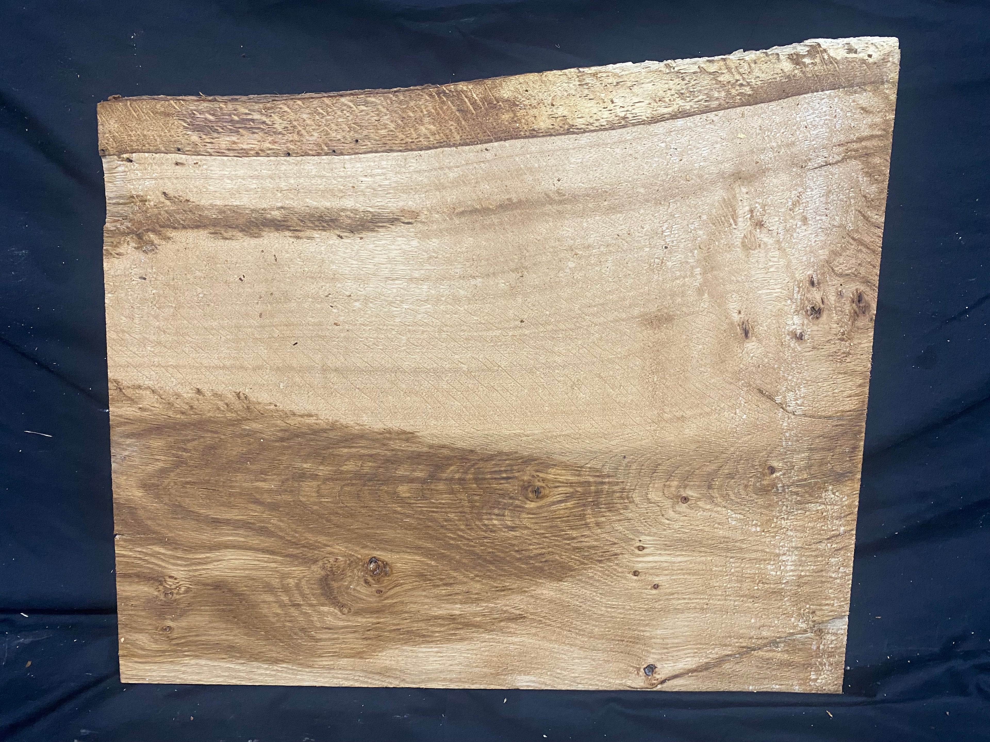 Solid oak plank, shelf, board 451 L x 397 W x 17 D mm      (mf397)