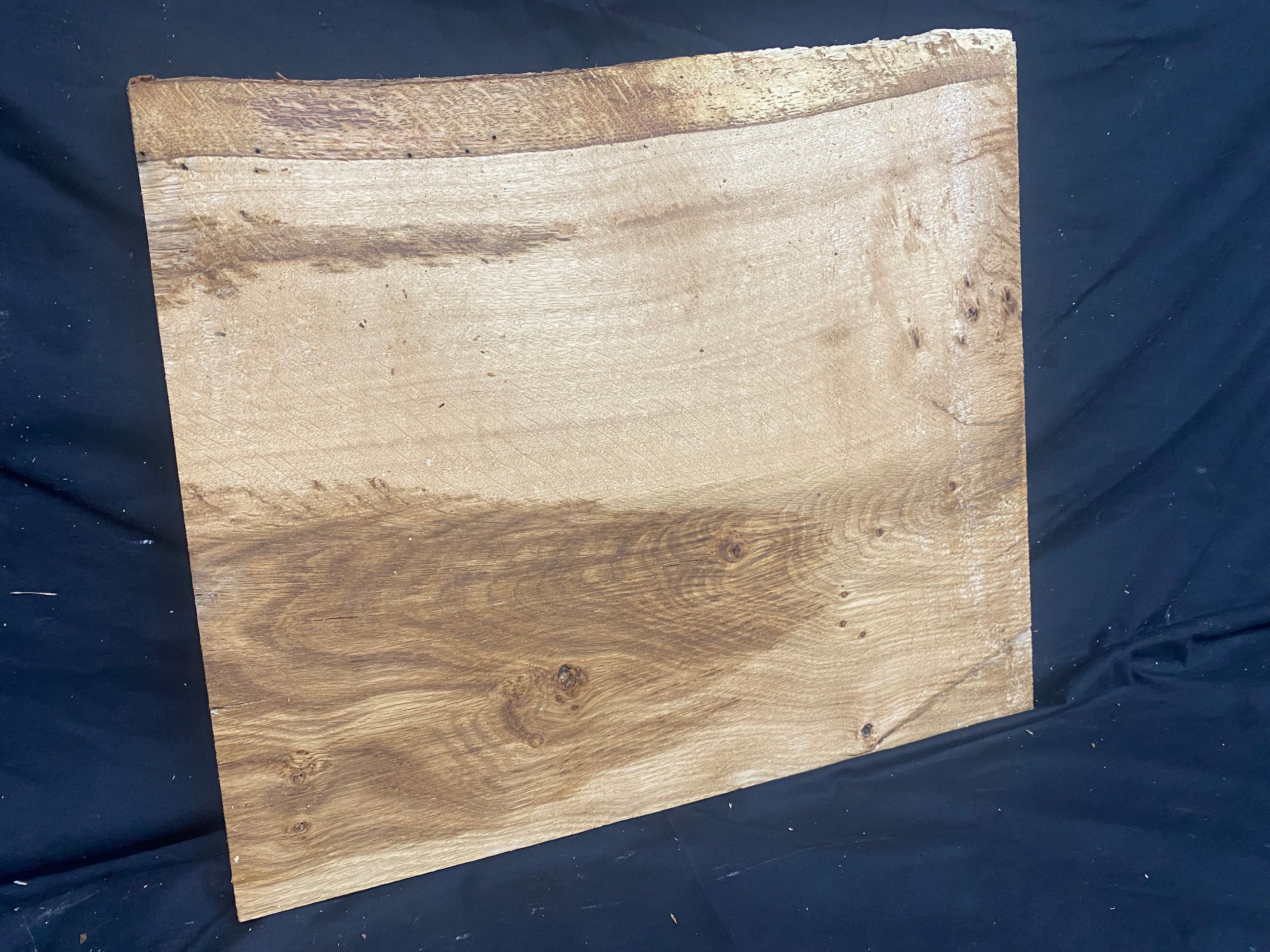 Solid oak plank, shelf, board 451 L x 397 W x 17 D mm      (mf397)